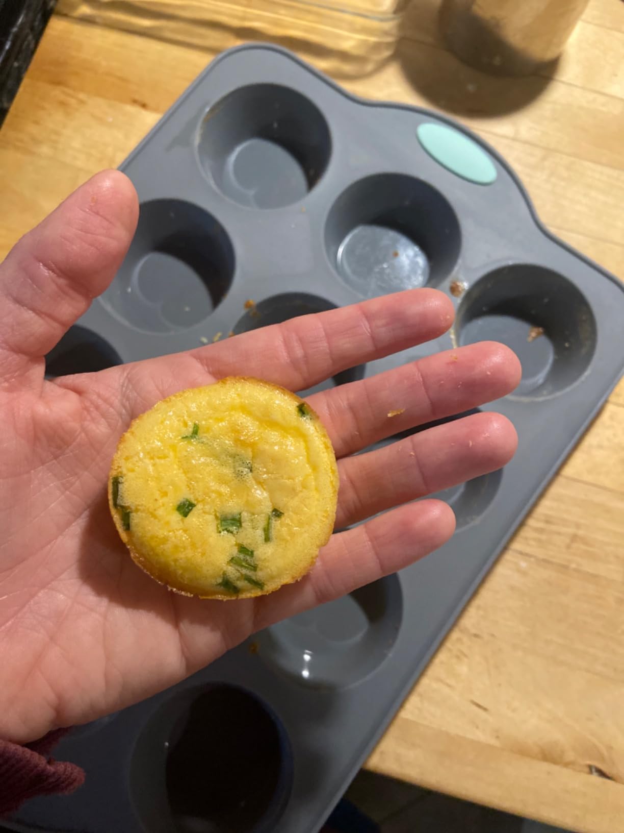 To encounter 8 in 1 Silicone Baking Set - 6 Cake Molds - 2 Silicone Baking Mat, Nonstick Cookie Sheet, Cake Muffin Bread Pan with Grips and Metal Reinforced Frame More Strength, Navy Blue - Customer Photo 2