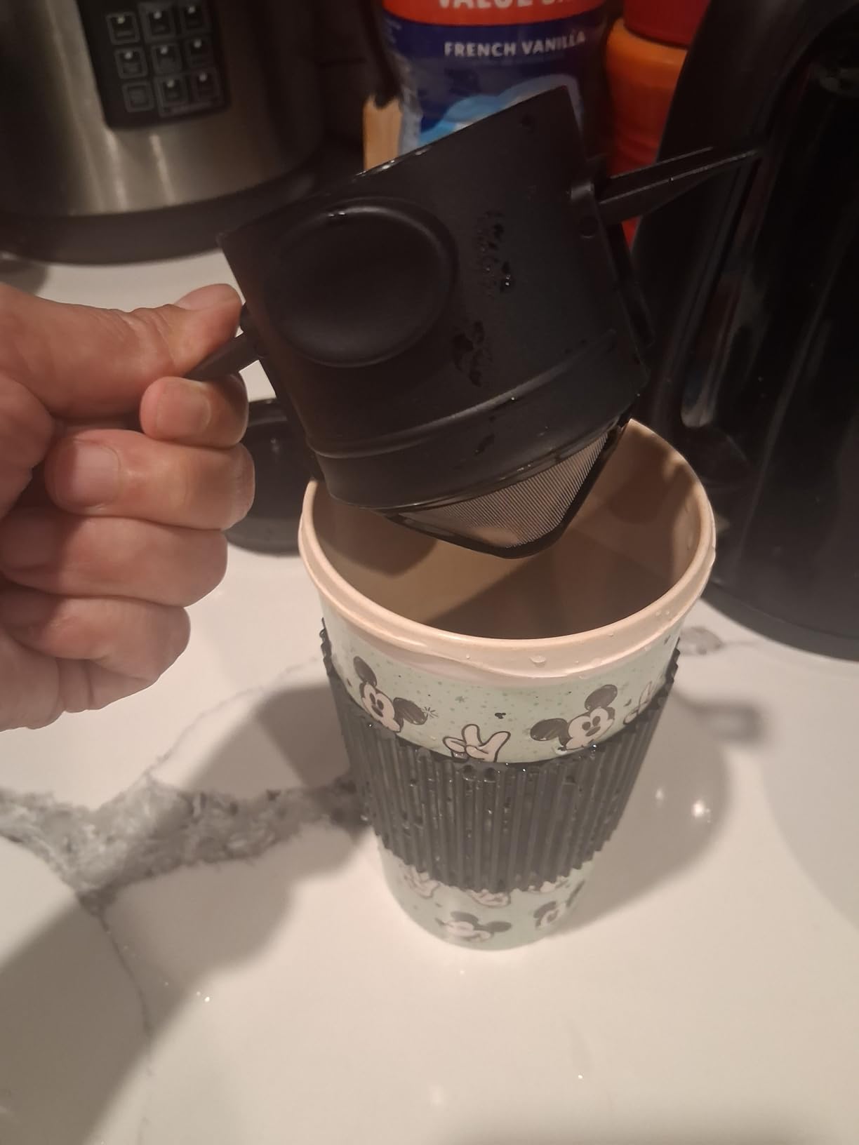 Pour Over Coffee Maker,Portable Stainless Steel Reusable Coffee Filter, Mini Collapsible Paperless Single Serve 1 Cup Coffee Dripper Cup Easy To Clean For Travel Camping - Customer Photo 1