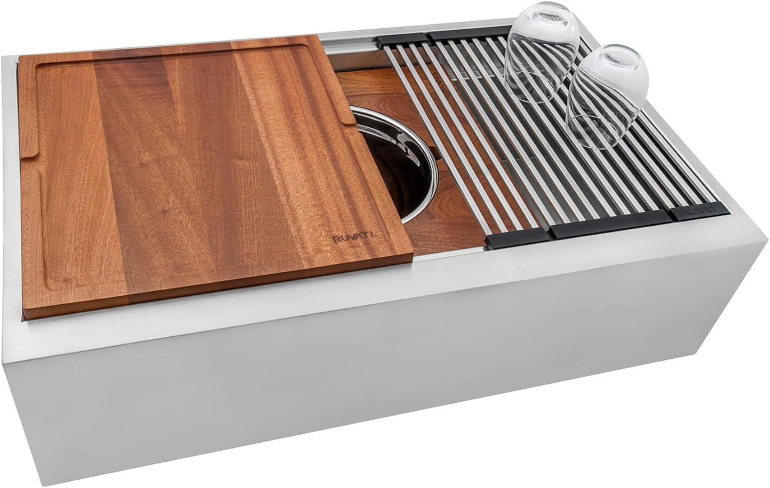 Ruvati 33-inch Workstation Two-Tiered Ledge Kitchen Sink Apron-Front 16 Gauge Stainless Steel - RVH9222 Customer Review Ruvati 33-inch Workstation Two-Tiered Ledge Kitchen Sink Apron-Front 16 Gauge Stainless Steel - RVH9222 - Customer Photo 1
