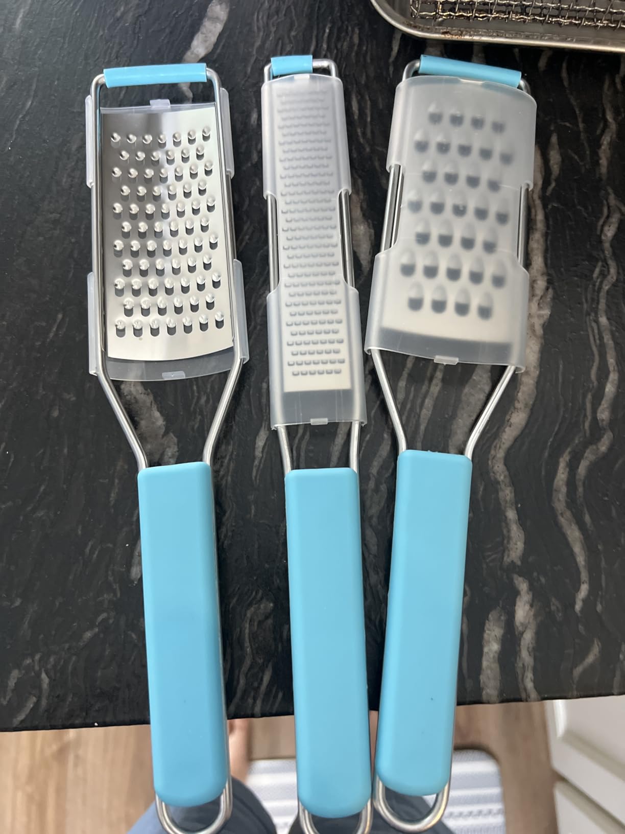 Cambom Lemon Zester Grater Three-piece Suit - Heavy Duty Kitchen Tool for Parmesan Cheese, Ginger, Garlic, Nutmeg, Chocolate, Vegetables, Fruits, Stainless Steel Grater Dishwasher Safe Black Customer Review Cambom Lemon Zester Grater Three-piece Suit - Heavy Duty Kitchen Tool for Parmesan Cheese, Ginger, Garlic, Nutmeg, Chocolate, Vegetables, Fruits, Stainless Steel Grater Dishwasher Safe Black - Customer Photo 1