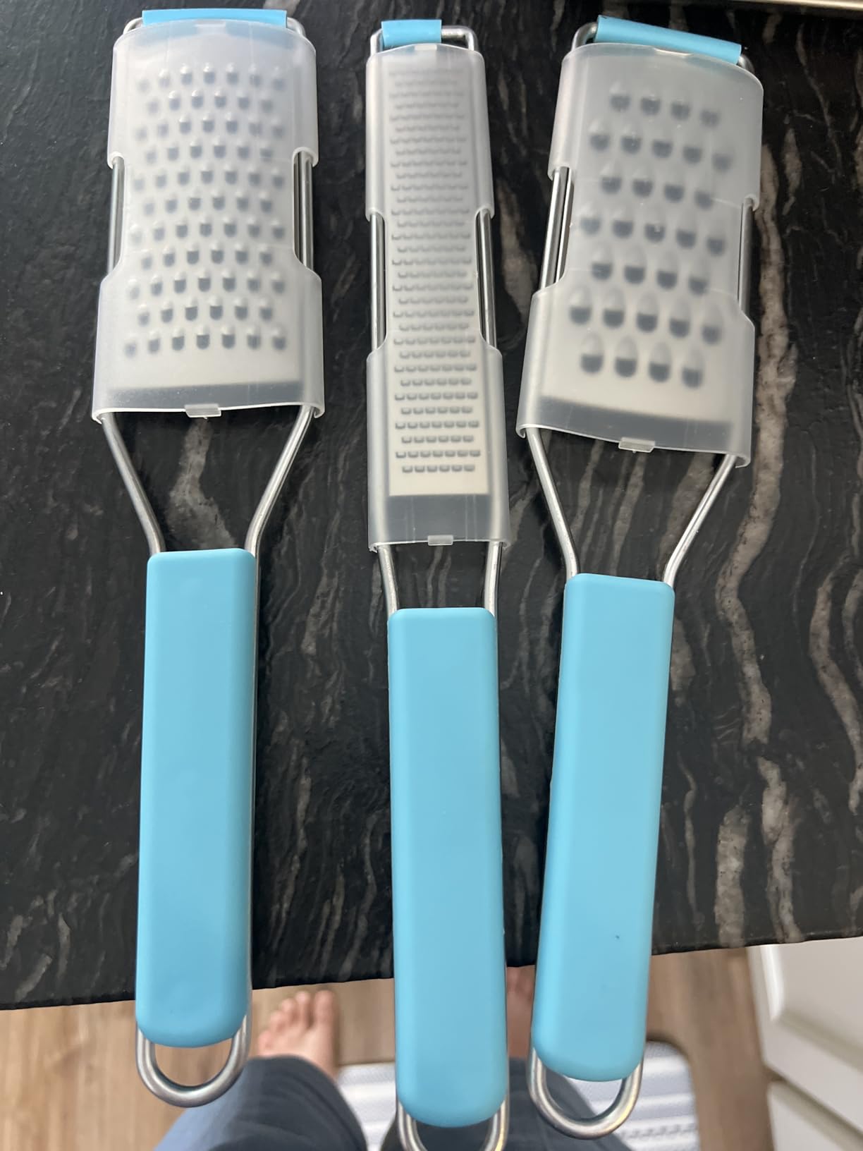 Cambom Lemon Zester Grater Three-piece Suit - Heavy Duty Kitchen Tool for Parmesan Cheese, Ginger, Garlic, Nutmeg, Chocolate, Vegetables, Fruits, Stainless Steel Grater Dishwasher Safe Black Customer Review Cambom Lemon Zester Grater Three-piece Suit - Heavy Duty Kitchen Tool for Parmesan Cheese, Ginger, Garlic, Nutmeg, Chocolate, Vegetables, Fruits, Stainless Steel Grater Dishwasher Safe Black - Customer Photo 2