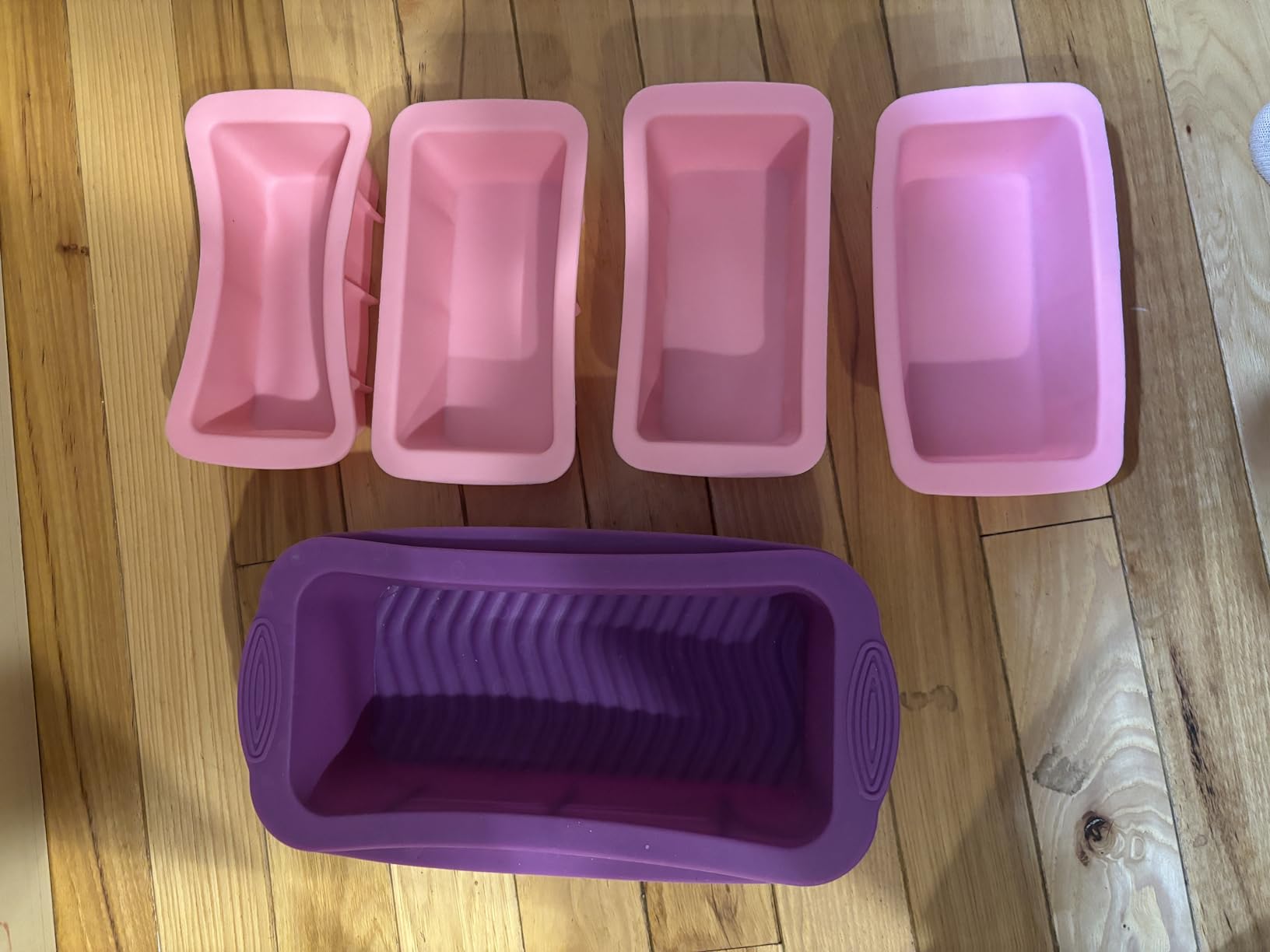 Silicone Mini Bread Loaf Pans for Baking Nonstick Small Toast Cake Bakeware 6.5 inch Rectangle Mould DIY Handmade Soap Set of 4 - Customer Photo 1