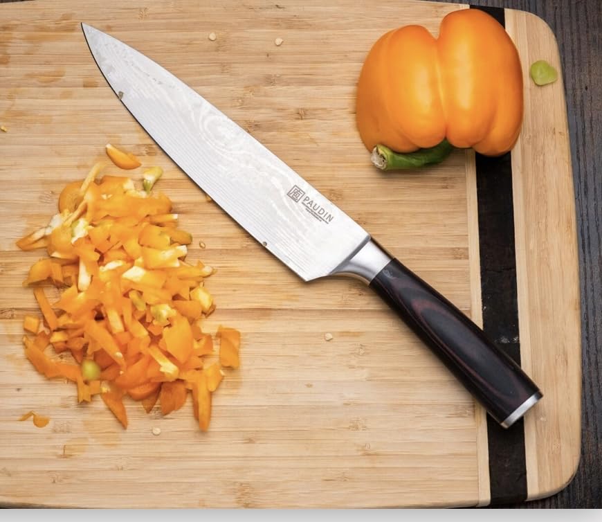 PAUDIN Kitchen Knife Set, 3 Piece High Carbon Stainless Steel Professional Chef Knife Set with Ultra Sharp Blade & Wooden Handle (Kitchen Knife Set 3 Pcs) Customer Review PAUDIN Kitchen Knife Set, 3 Piece High Carbon Stainless Steel Professional Chef Knife Set with Ultra Sharp Blade & Wooden Handle (Kitchen Knife Set 3 Pcs) - Customer Photo 1
