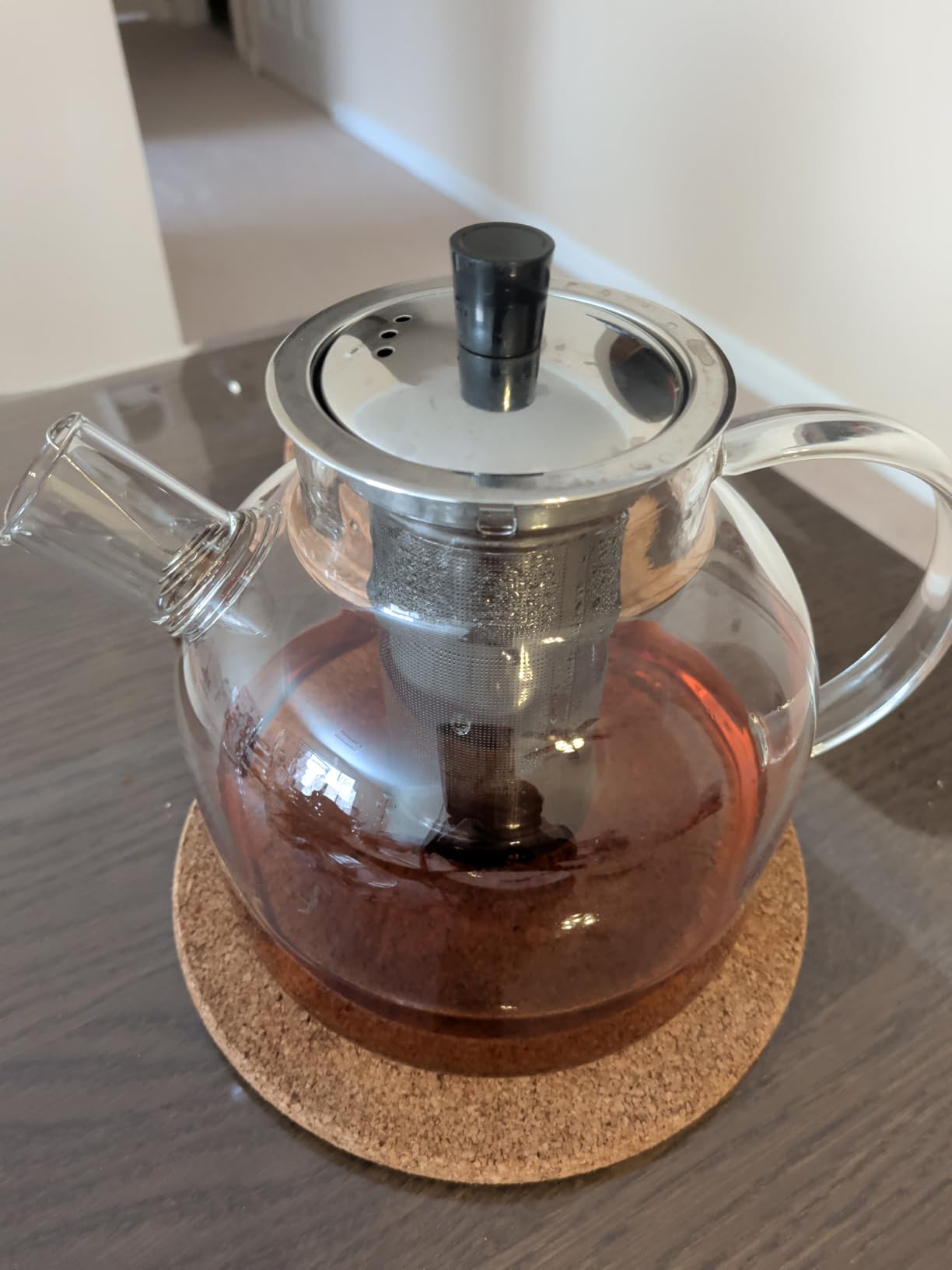 1500ml(50oz) Glass Teapot with Removable Infuser, Ehugos Stovetop Safe Large Tea Pot, Blooming and Loose Leaf Hand Crafted Kettle for Women and Adult with Stainless Infuser Customer Review 1500ml(50oz) Glass Teapot with Removable Infuser, Ehugos Stovetop Safe Large Tea Pot, Blooming and Loose Leaf Hand Crafted Kettle for Women and Adult with Stainless Infuser - Customer Photo 1