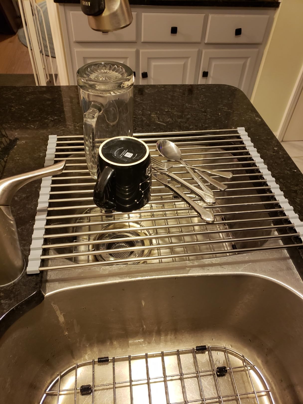 MECHEER Over The Sink Dish Drying Rack, Roll Up Dish Drying Rack Kitchen Dish Rack Stainless Steel Sink Drying Rack, Foldable Dish Drainer, 17.5''x11.8'' Customer Review MECHEER Over The Sink Dish Drying Rack, Roll Up Dish Drying Rack Kitchen Dish Rack Stainless Steel Sink Drying Rack, Foldable Dish Drainer, 17.5''x11.8'' - Customer Photo 2