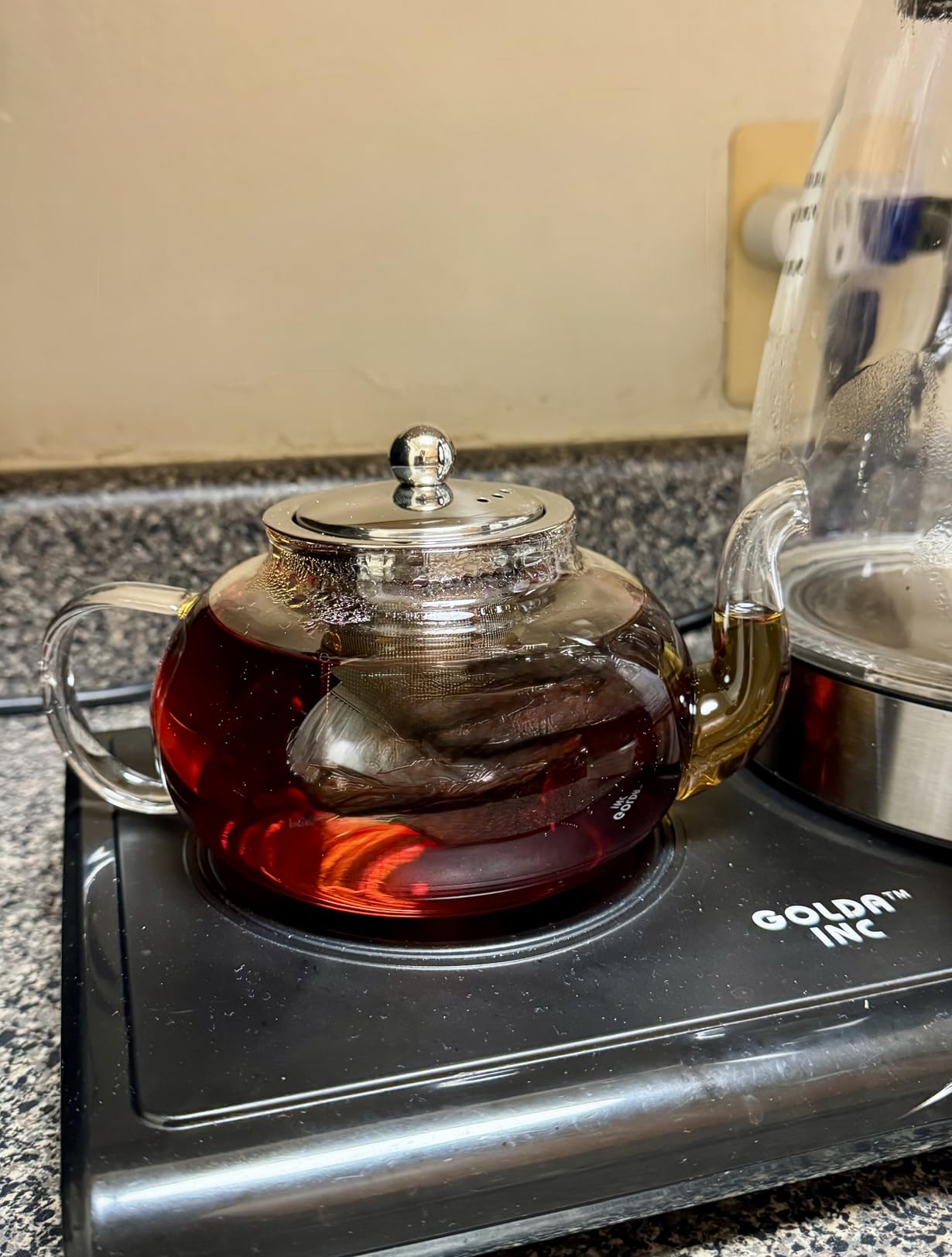 40OZ (1200ML) Glass Teapot with Infuser Stovetop Safe, Clear Glass Tea Pot Kettle, Borosilicate Tea Pot with Infusers Filter for Loose Tea, Tea Kettle Dishwasher Safe Customer Review 40OZ (1200ML) Glass Teapot with Infuser Stovetop Safe, Clear Glass Tea Pot Kettle, Borosilicate Tea Pot with Infusers Filter for Loose Tea, Tea Kettle Dishwasher Safe - Customer Photo 1