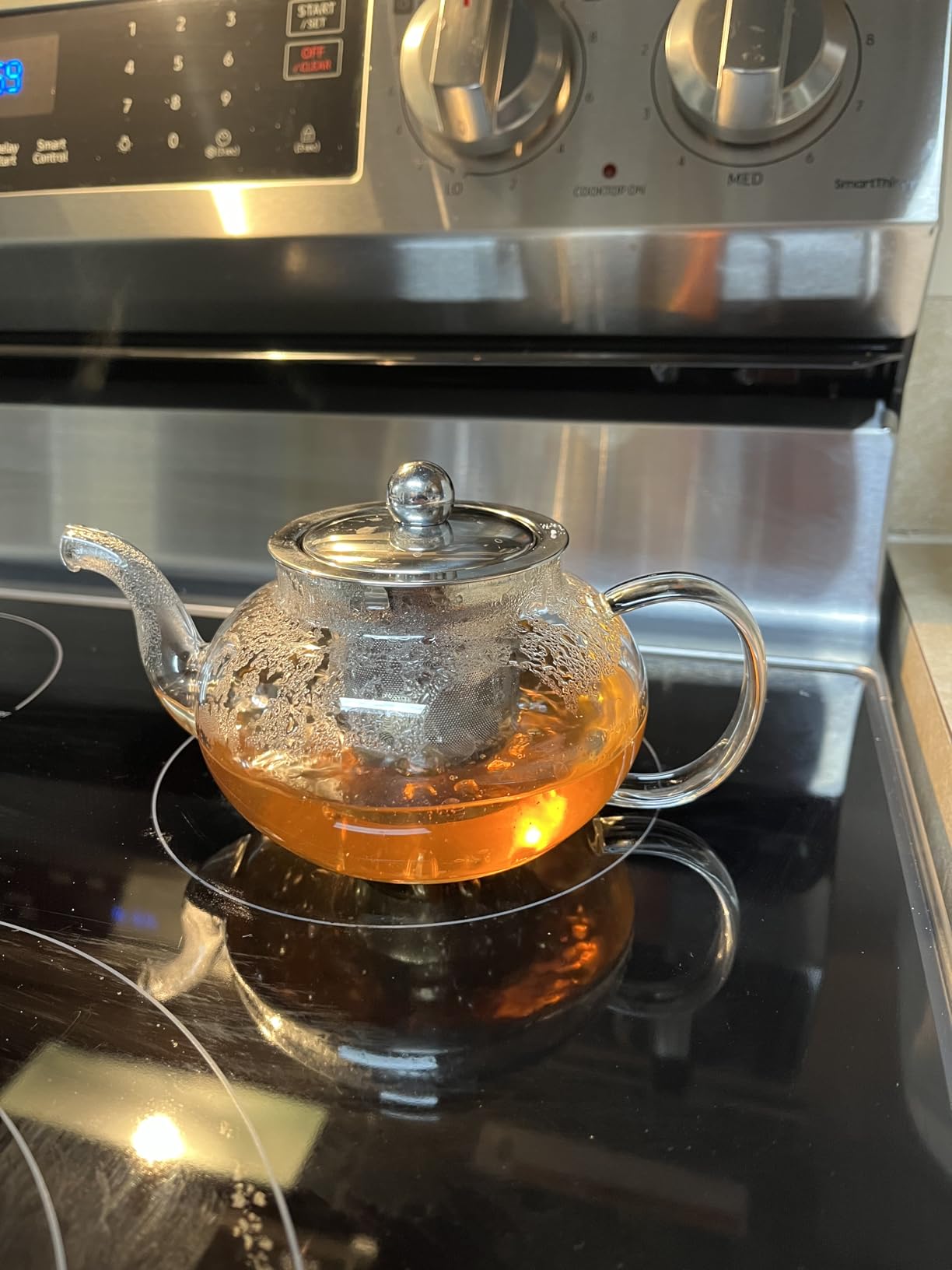 40OZ (1200ML) Glass Teapot with Infuser Stovetop Safe, Clear Glass Tea Pot Kettle, Borosilicate Tea Pot with Infusers Filter for Loose Tea, Tea Kettle Dishwasher Safe Customer Review 40OZ (1200ML) Glass Teapot with Infuser Stovetop Safe, Clear Glass Tea Pot Kettle, Borosilicate Tea Pot with Infusers Filter for Loose Tea, Tea Kettle Dishwasher Safe - Customer Photo 2