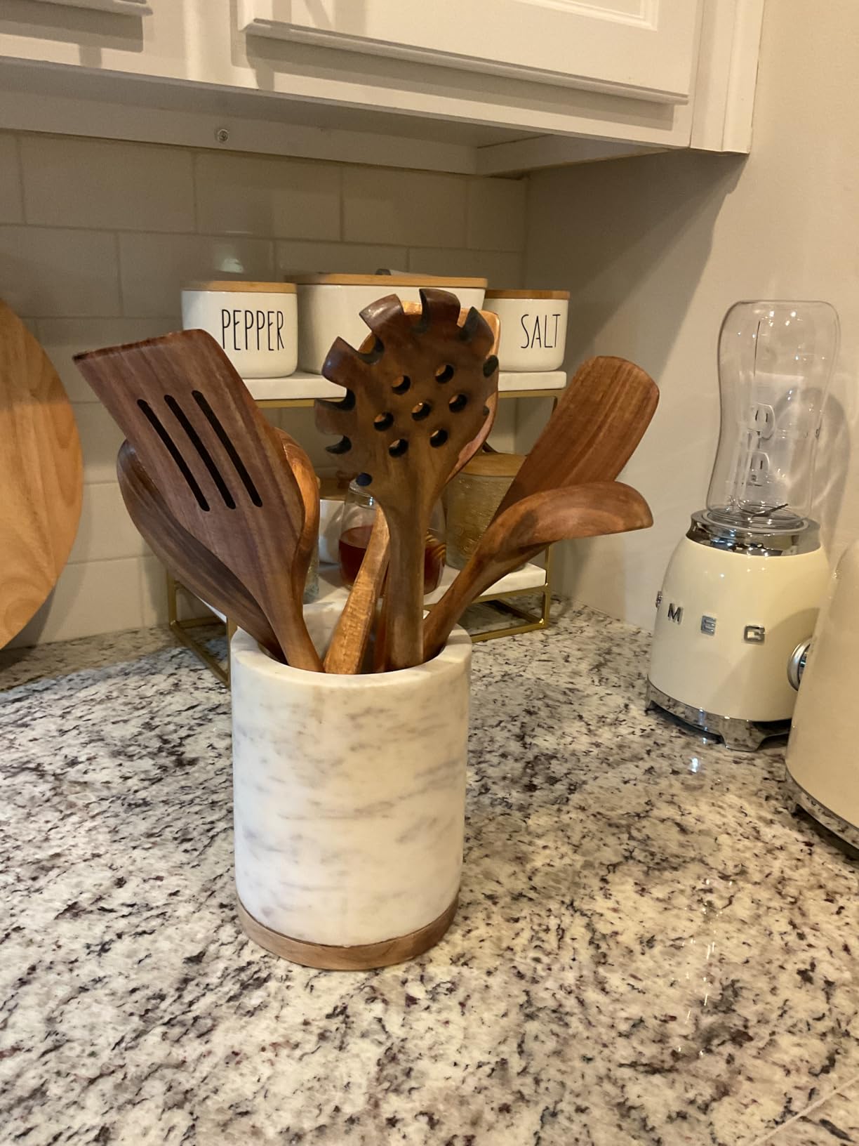 Wooden Spoons for Cooking,10 Pcs Natural Teak Wooden Kitchen Utensils Set Wooden Utensils for Cooking Wooden Cooking Utensils Wooden Spatulas for Cooking (10) - Customer Photo 4