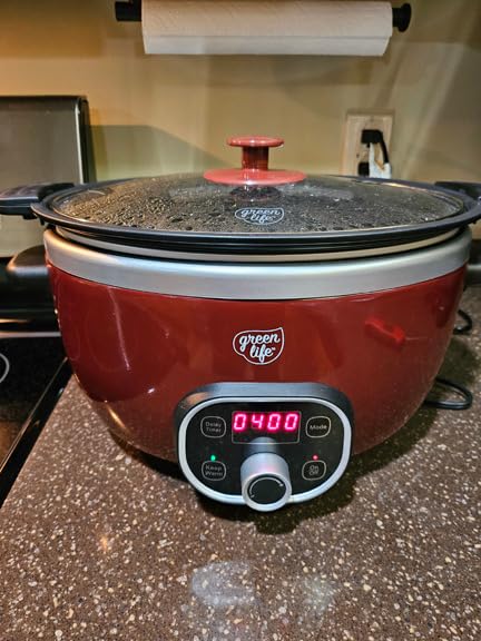 GreenLife 6QT Slow Cooker, Non-Toxic PFAS-Free Ceramic Nonstick Removable Interior Bowl, Programmable, Family Friendly, Keep Warm, Stovetop & Oven Safe, Dishwasher Safe Crock, Timer, Glass Lid, White - Customer Photo 2