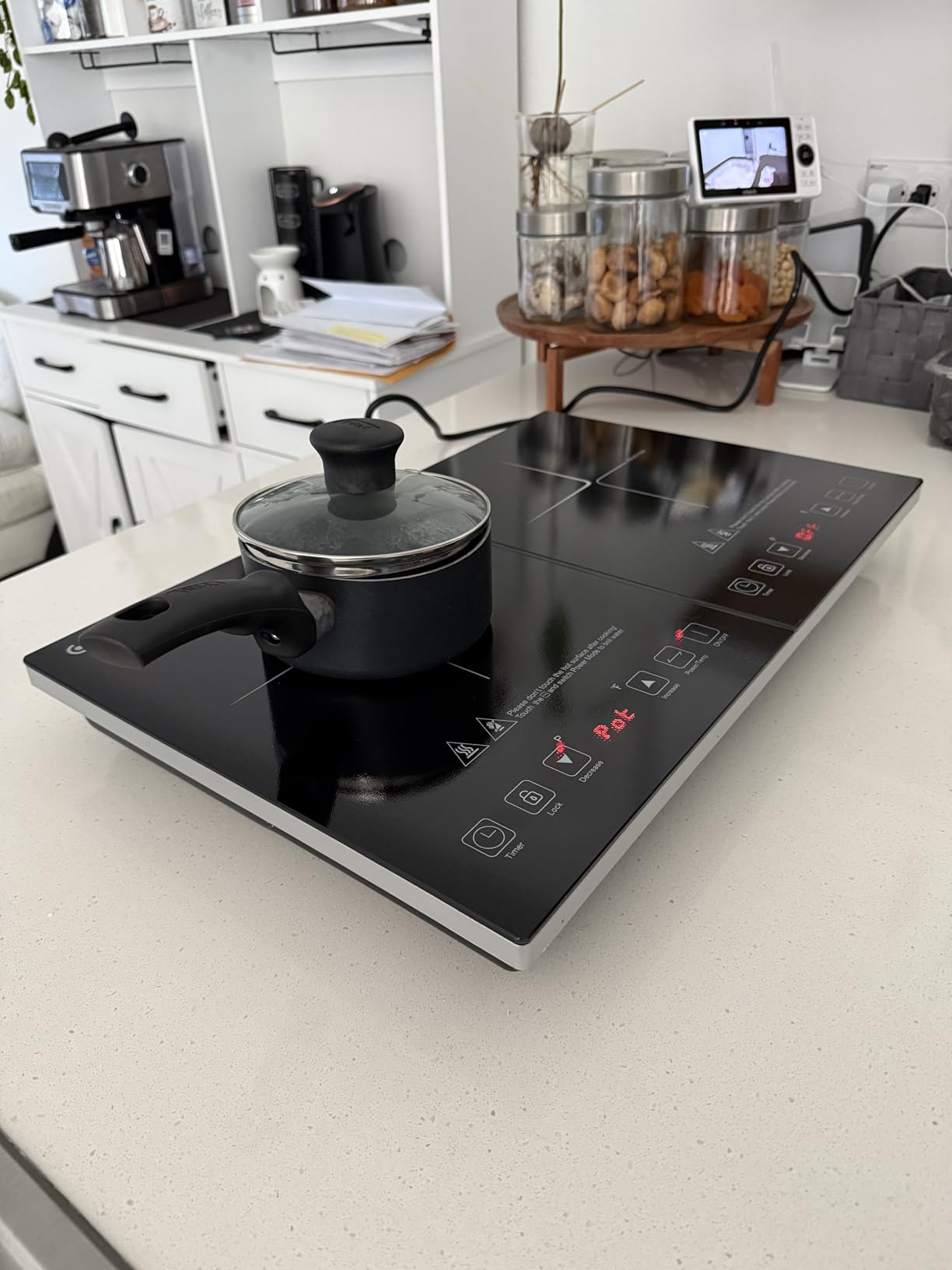 Double Induction Cooktop AMZCHEF Induction Cooker 2 Burners, Low Noise Electric Cooktops With 1800W Sensor Touch, 20 Temperature & Power Levels, Independent Control, 3-hour Timer, Safety Lock Customer Review Double Induction Cooktop AMZCHEF Induction Cooker 2 Burners, Low Noise Electric Cooktops With 1800W Sensor Touch, 20 Temperature & Power Levels, Independent Control, 3-hour Timer, Safety Lock - Customer Photo 1
