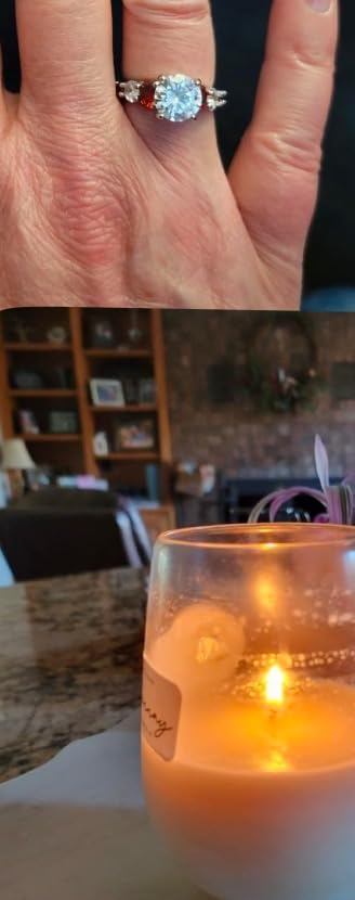 Jackpot Candles Pinot Noir Wine Glass Candle with Ring Inside (Surprise Jewelry Valued at 15 to 5,000 Dollars) Ring Size 7 - Customer Photo 2