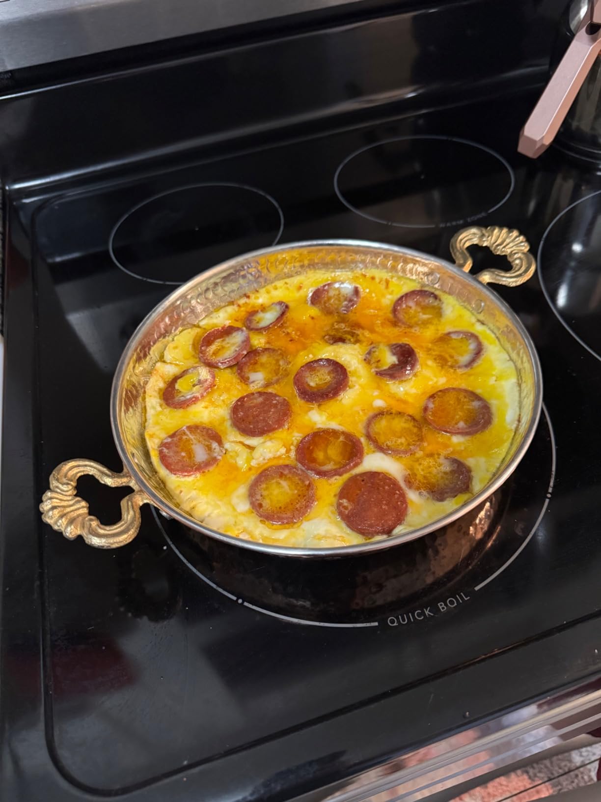 Crystalia Authentic Hammered Copper Pan and Cookware, Traditional Handmade Copper Skillets for Cooking, Egg Fry Omelet Pan with Ergonomic Metallic Handles (7 Inches) - Customer Photo 2