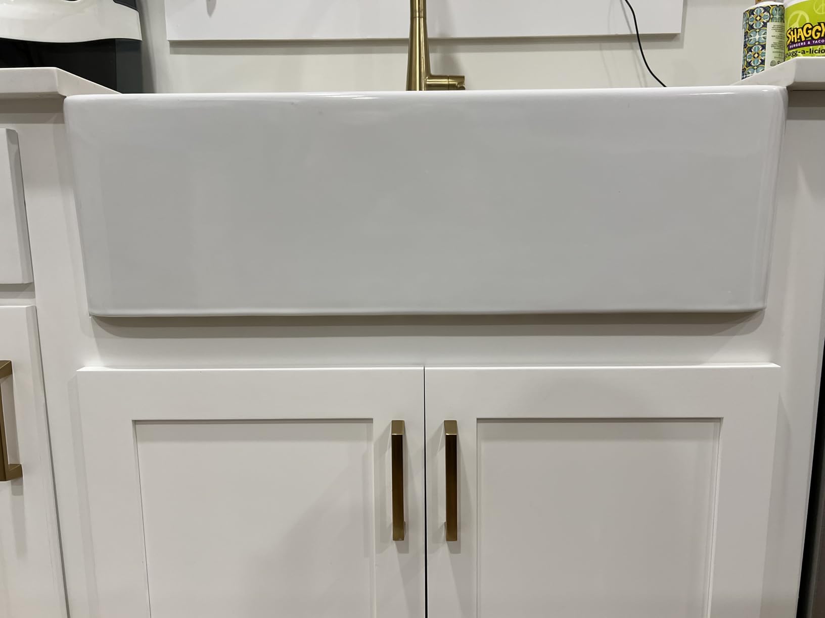 TUKTUK White Farmhouse Sink 33 inch Fireclay Apron Front Farm House Kitchen Sink Single Bowl Deep Drop In Undermount - Customer Photo 1