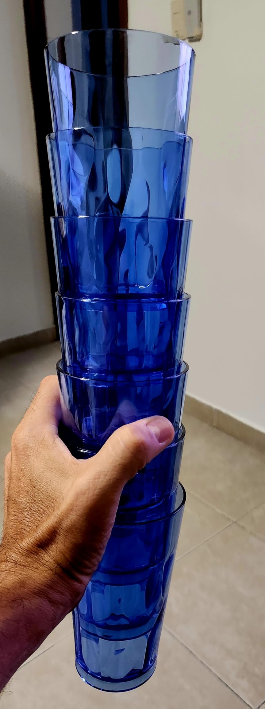 Unbreakable Plastic Drinking Glasses [Set of 6] Shatterproof Tumblers, Reusable Glass Cups, Dishwasher Safe (16 Ounces) - Customer Photo 2