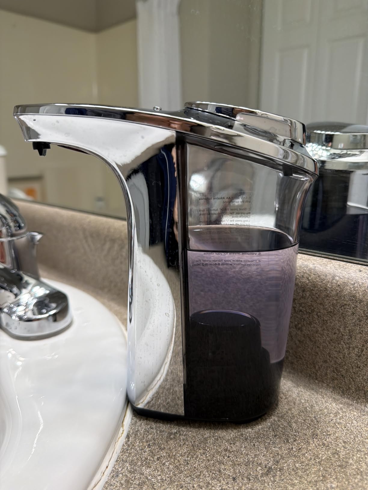 Automatic Soap Dispenser, Touchless Dish Soap Dispenser 17oz/500ml with Infrared Sensor, 5 Adjustable Soap Levels, Liquid Dispenser for Bathroom Kitchen (Silver) - Customer Photo 2