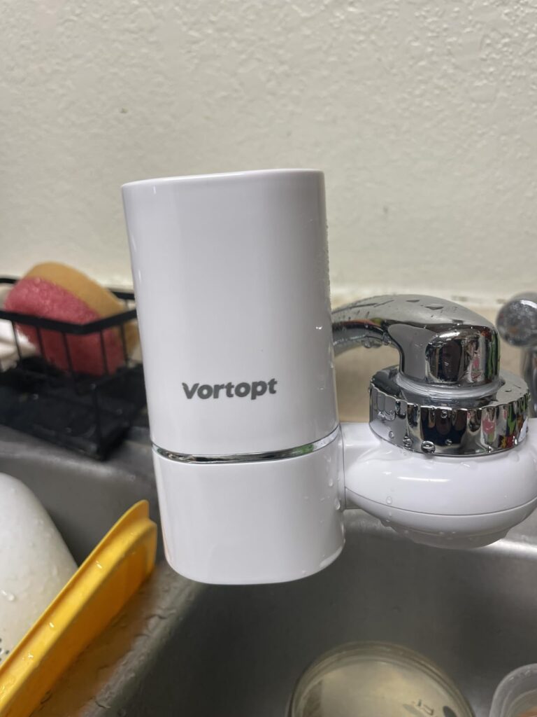 Vortopt Faucet Water Filter for Sink, Rapid Flow - 400 Gallon Faucet Mount Water Filtration System for Tap Water, NSF Certified Reduces Chlorine & Bad Taste with 1 Replacement Customer Review Best Water Filter Attached To Faucet