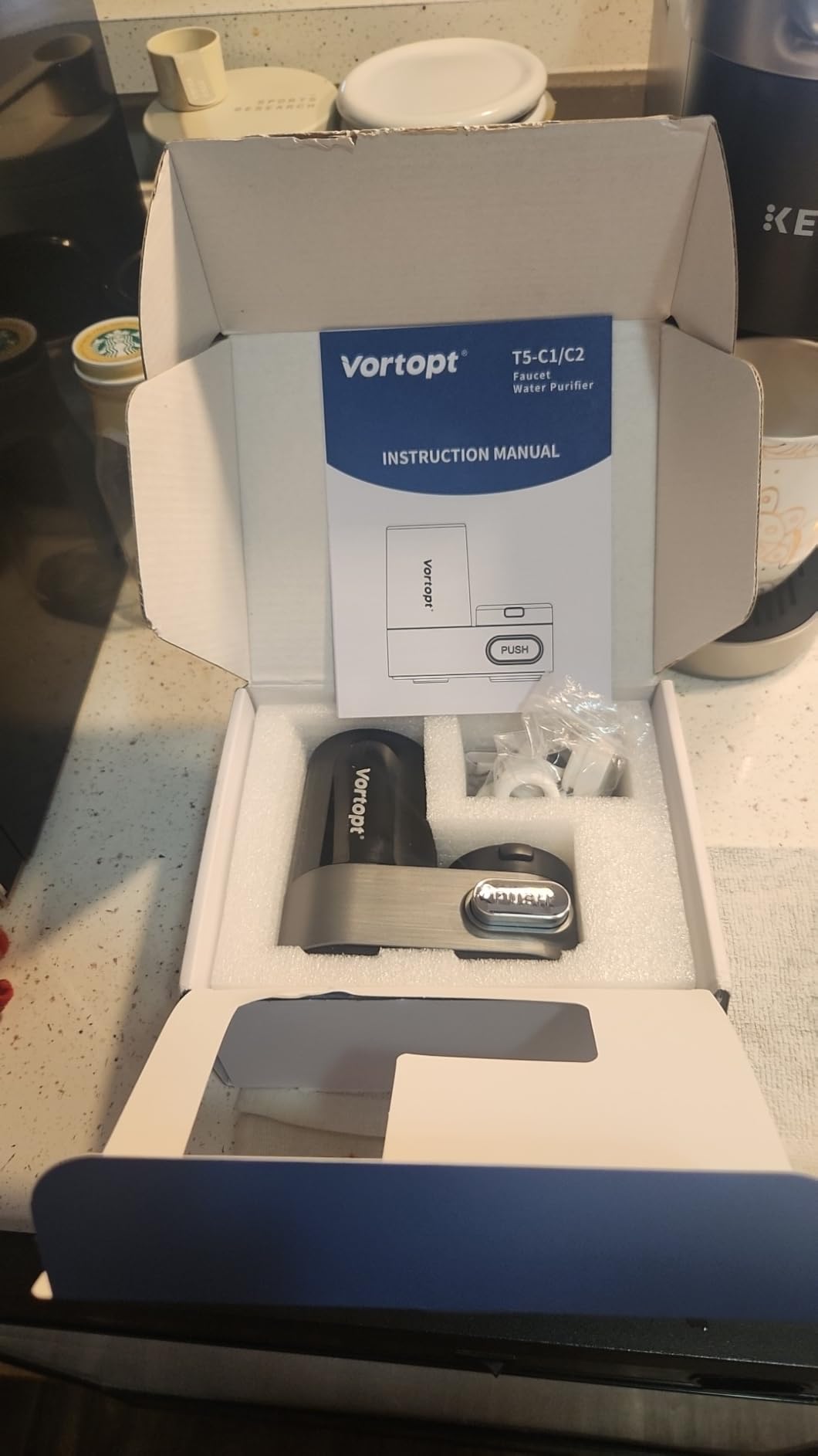Vortopt Faucet Water Filter for Sink, Rapid Flow - 400 Gallon Faucet Mount Water Filtration System for Tap Water, NSF Certified Reduces Chlorine & Bad Taste with 1 Replacement Customer Review Vortopt Faucet Water Filter for Sink, Rapid Flow - 400 Gallon Faucet Mount Water Filtration System for Tap Water, NSF Certified Reduces Chlorine & Bad Taste with 1 Replacement - Customer Photo 2
