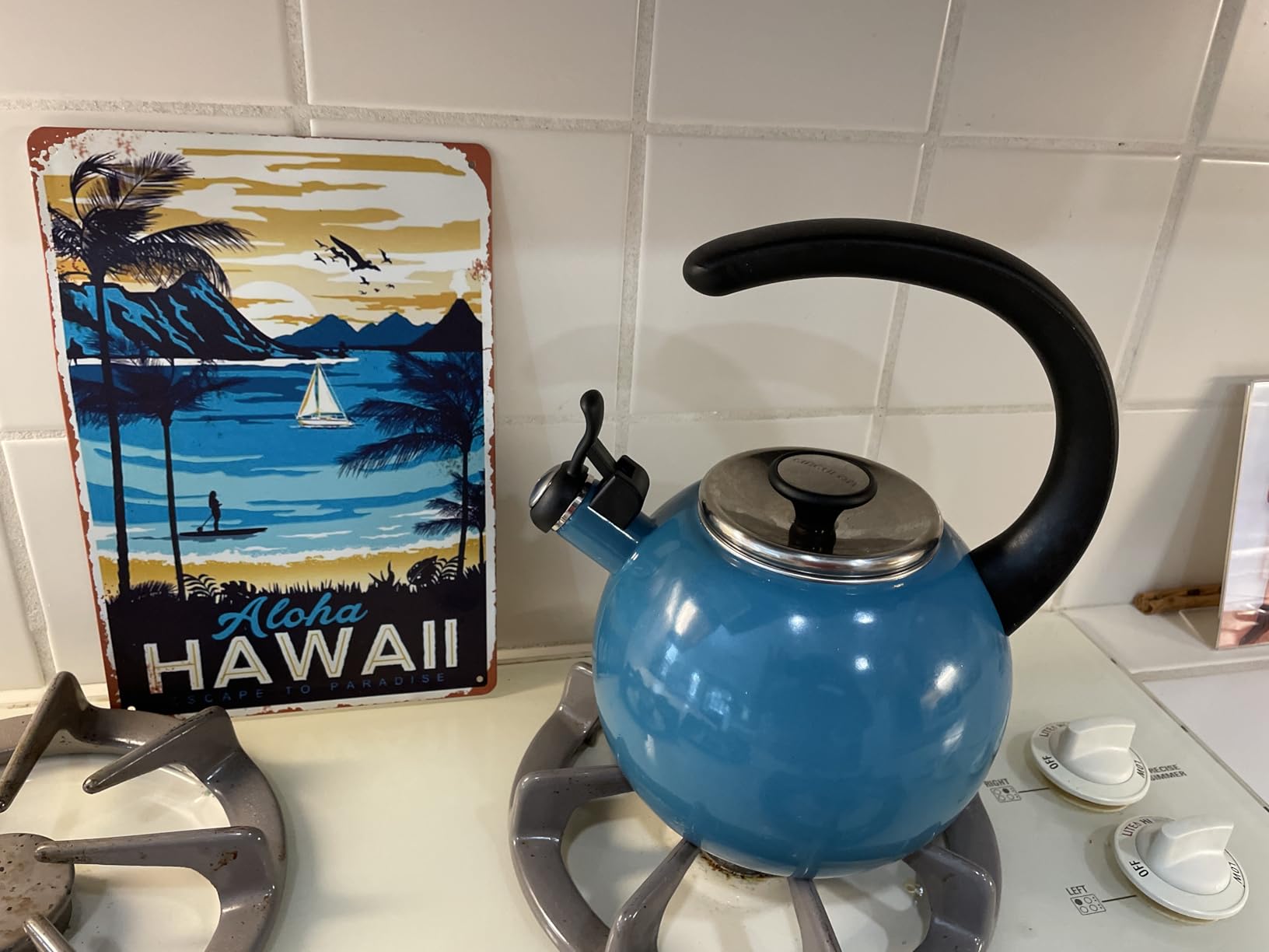 Circulon Enamel on Steel Whistling Teakettle/Teapot With Flip-Up Spout, 2 Quart - Gray Customer Review Circulon Enamel on Steel Whistling Teakettle/Teapot With Flip-Up Spout, 2 Quart - Gray - Customer Photo 1