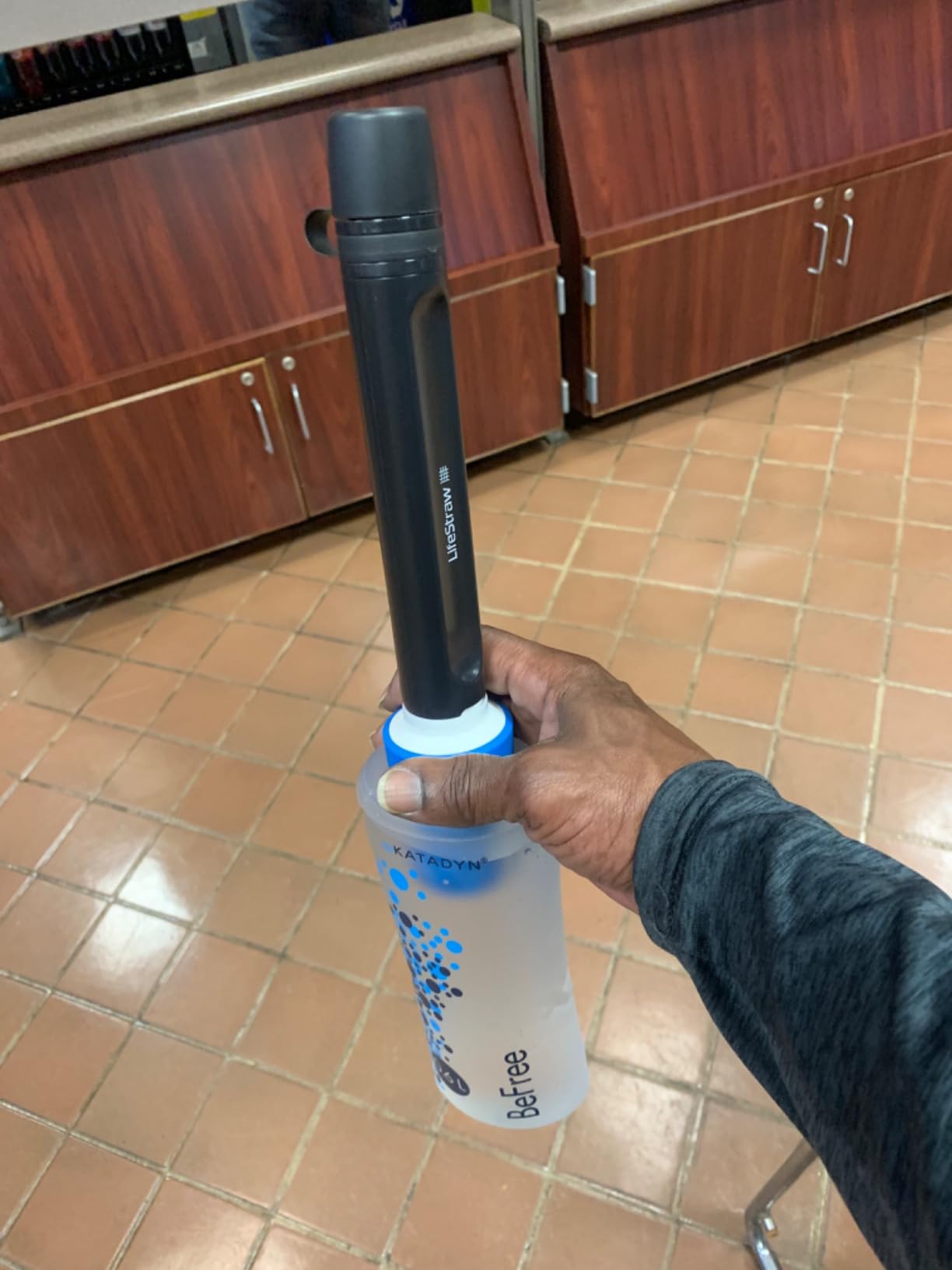 LifeStraw Peak Series Personal Water Filter for Hiking, Camping, Travel, and Emergency Preparedness, 1 Pack, Mountain Blue - Customer Photo 1