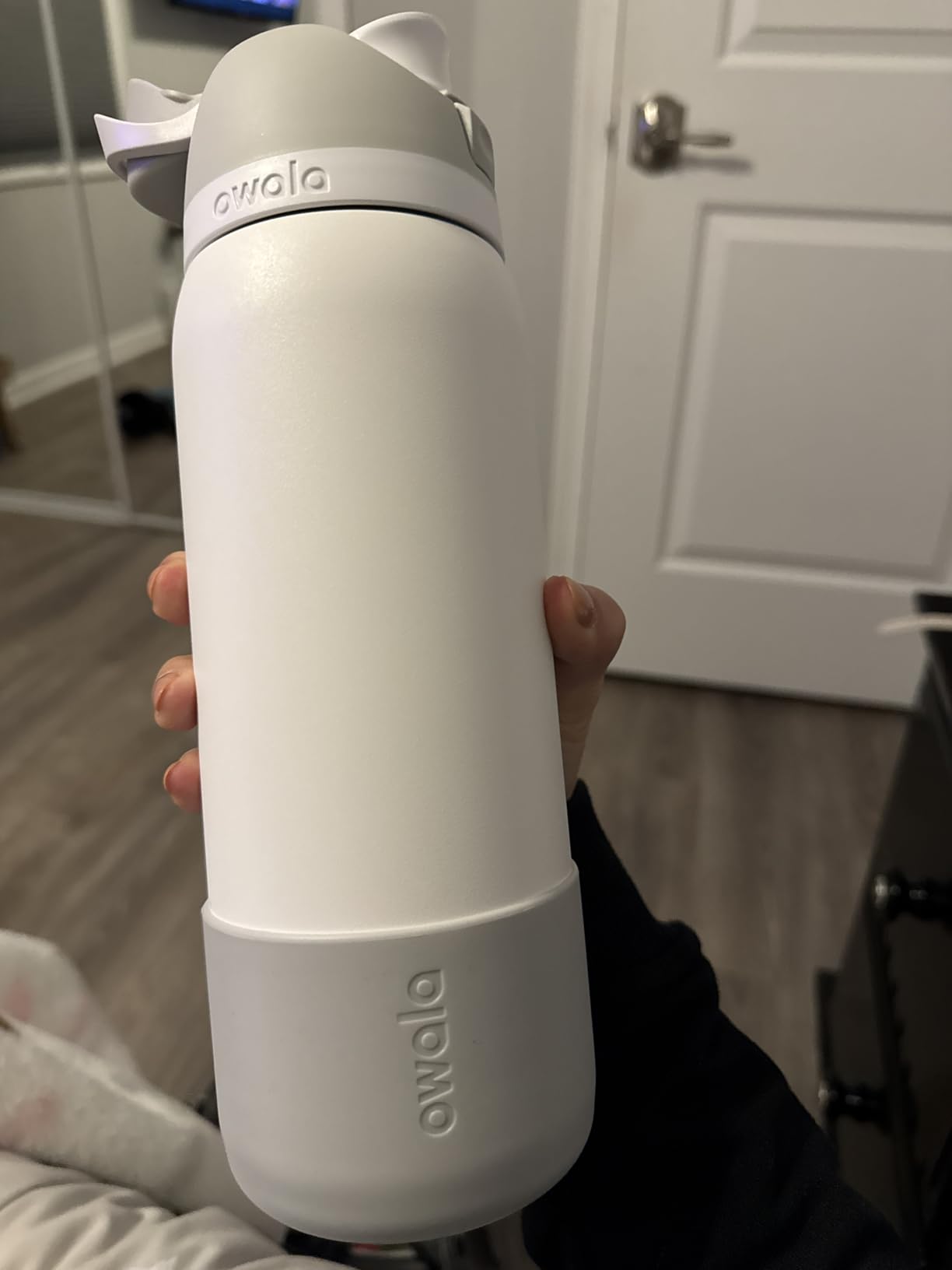 Owala FreeSip Insulated Stainless Steel Water Bottle with Straw for Sports, Travel, and School BPA-Free Sports Water Bottle, 32 oz, Boneyard - Customer Photo 4