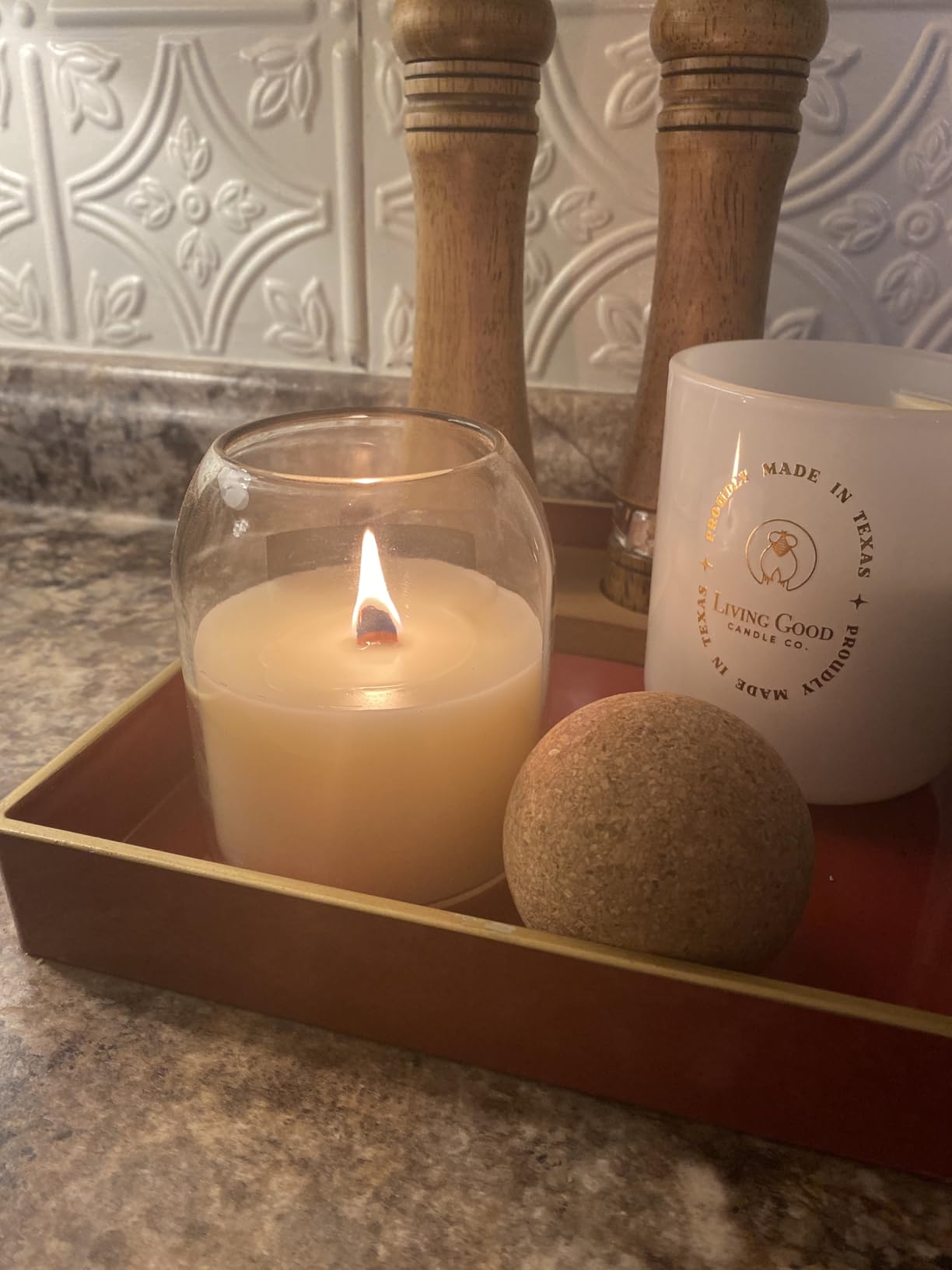 Lulu Candles | Leather & Tibetan Oud | Highly Scented Candles for Home - Soy Blend Jar Candle with 100% Cotton Wick - Slow Burning (6 Oz.) - Customer Photo 1