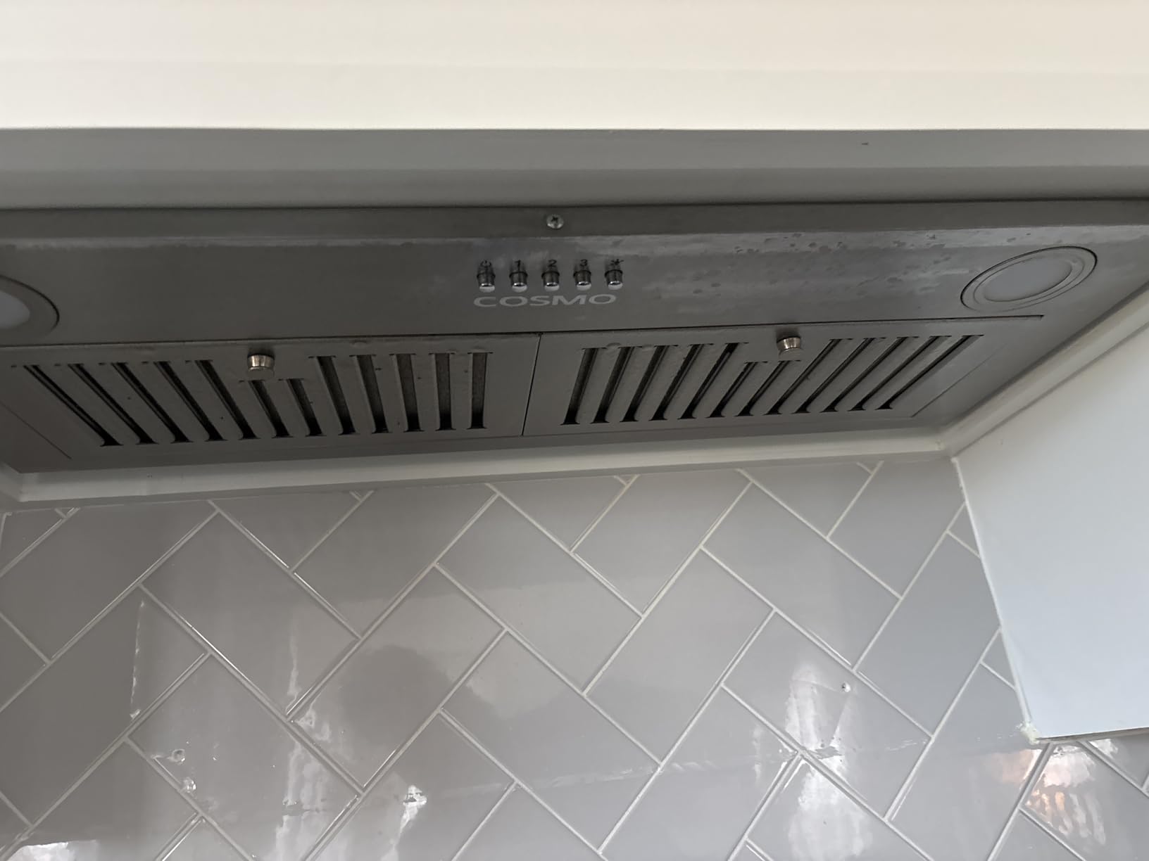 COSMO COS-36IRHP 36 in. Lumin Collection 380 CFM Ducted Insert Range Hood, Button Controls, LED Lights, Stainless Steel - Customer Photo 1
