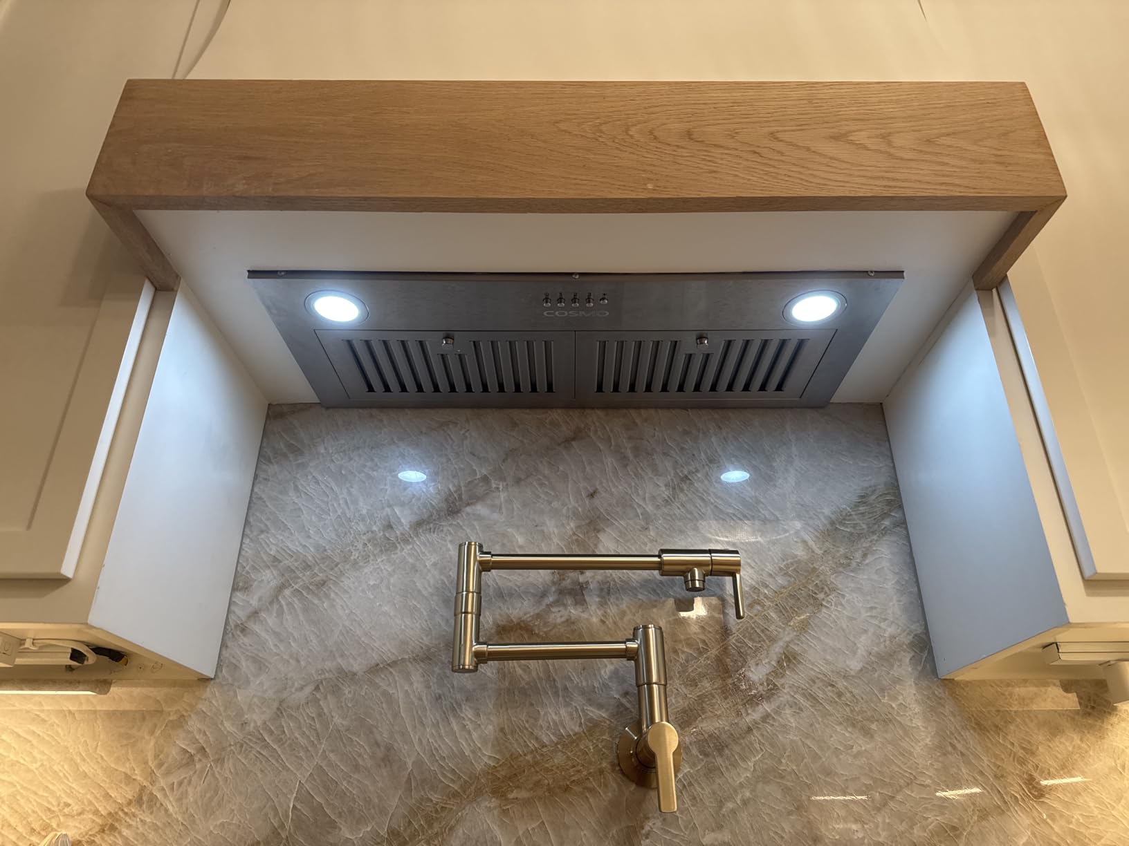 COSMO COS-30IRHP 30 in. Lumin Collection 380 CFM Ducted Insert Range Hood, Button Controls, LED Lights, Stainless Steel - Customer Photo 1