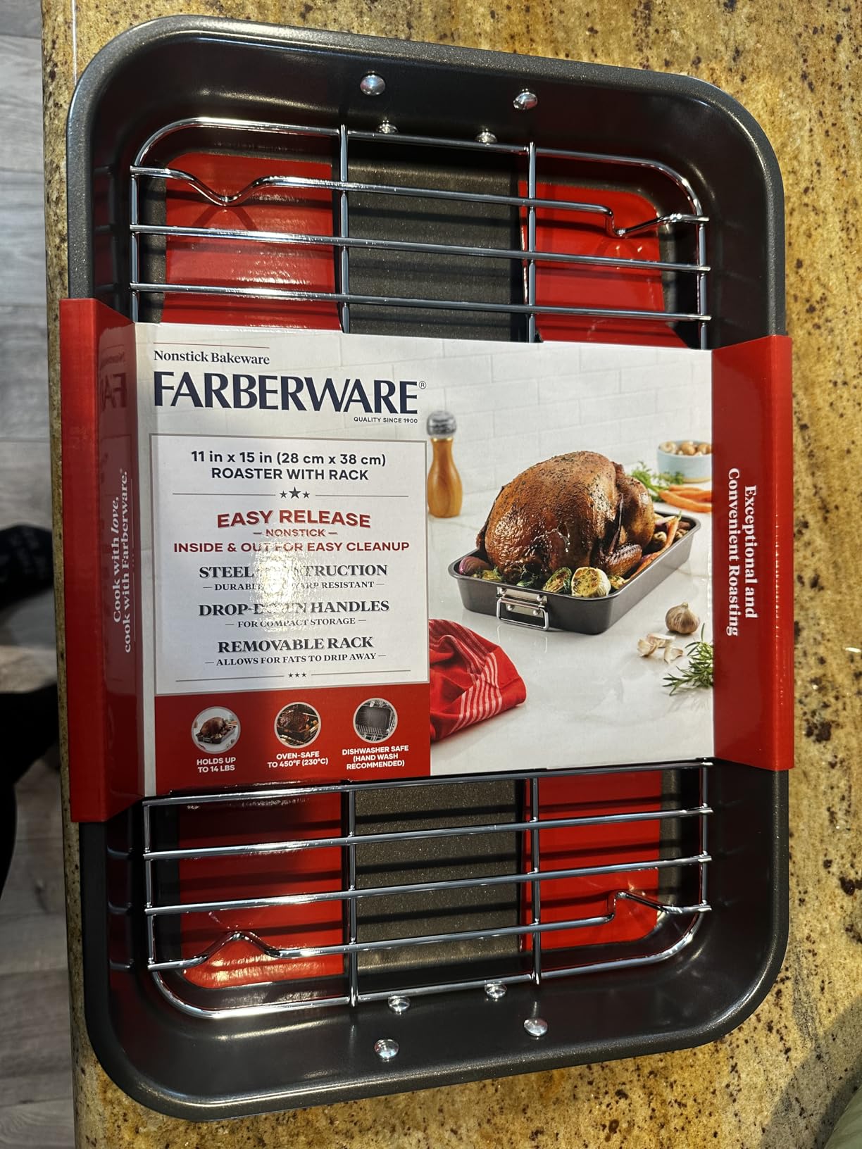 Farberware Classic Traditions Stainless Steel Roaster/Roasting Pan with Rack, 17 Inch x 12.25 Inch - Customer Photo 2