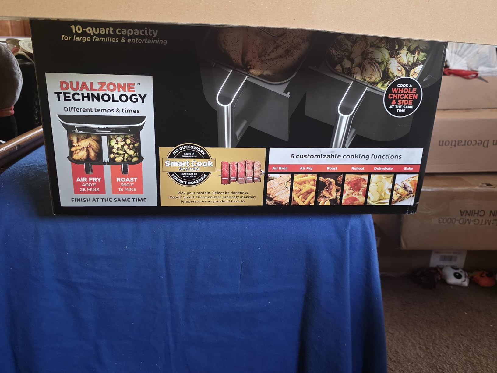 Ninja DZ550 Foodi 10 Quart 6-in-1 DualZone Smart XL Air Fryer with 2 Independent Baskets, Smart Cook Thermometer for Perfect Doneness, Match Cook & Smart Finish to Roast, Dehydrate & More, BLACK Customer Review Ninja DZ550 Foodi 10 Quart 6-in-1 DualZone Smart XL Air Fryer with 2 Independent Baskets, Smart Cook Thermometer for Perfect Doneness, Match Cook & Smart Finish to Roast, Dehydrate & More, BLACK - Customer Photo 2