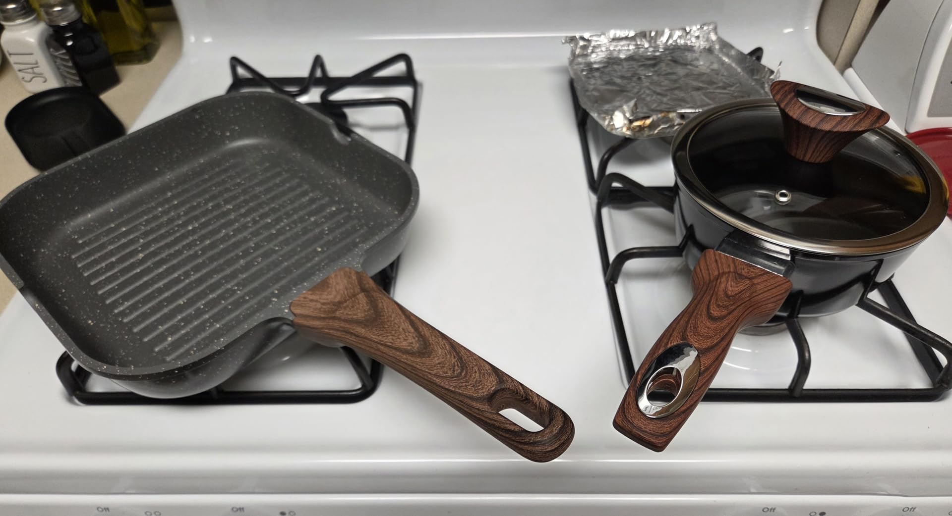SENSARTE Nonstick Grill Pan for Stove Tops, Versatile Griddle with Pour Spouts, Square Big Cooking Surface, Durable Skillet Indoor & Outdoor Grilling. PFOA Free, 9.5 Inch - Customer Photo 2
