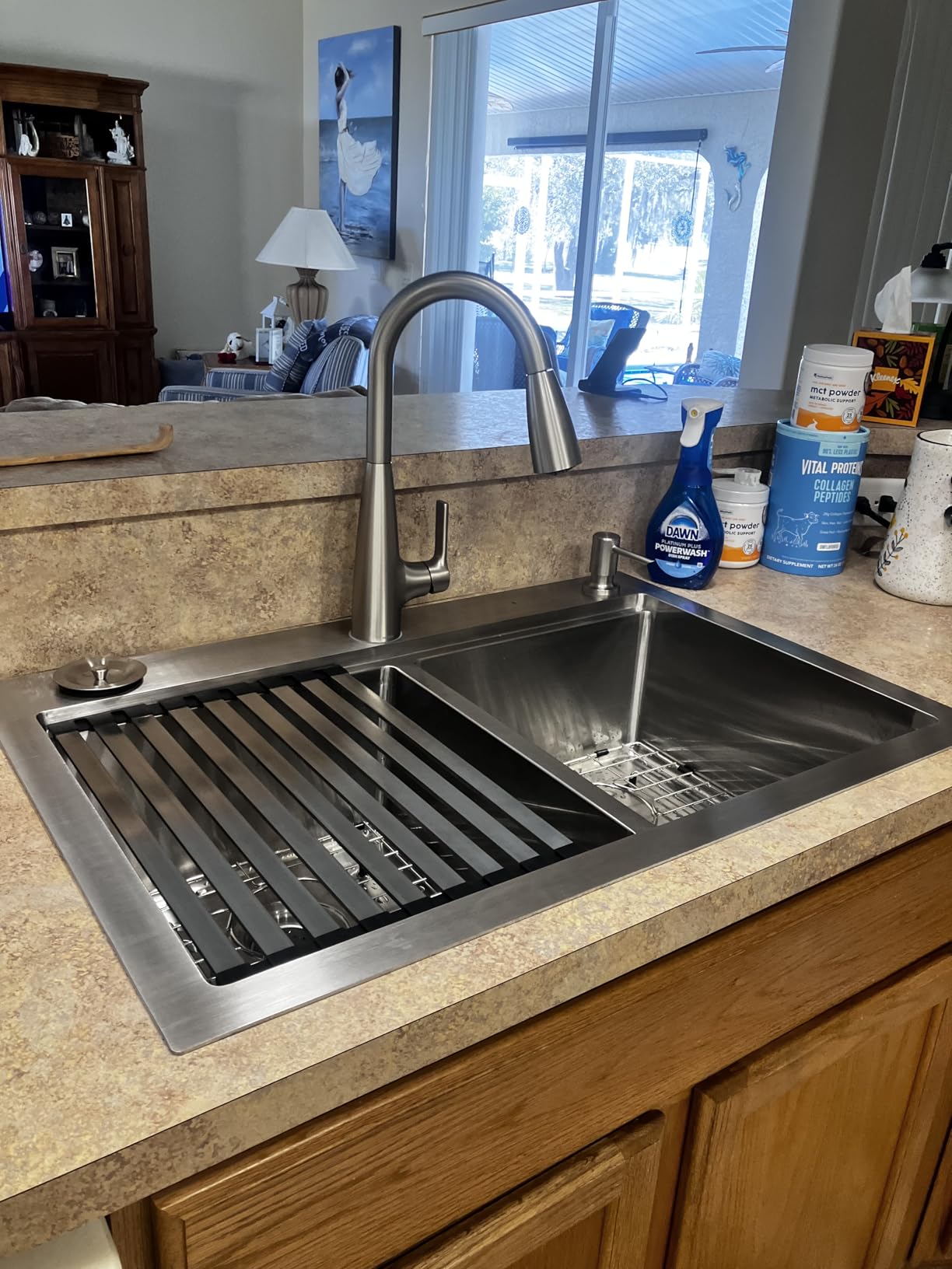 Moen Haelyn Matte Black Kitchen Faucet Featuring Pulldown Sprayer with Power Boost for a Faster Clean, Modern Kitchen Faucet, Single-Handle Easy Installation, 87627BL - Customer Photo 2