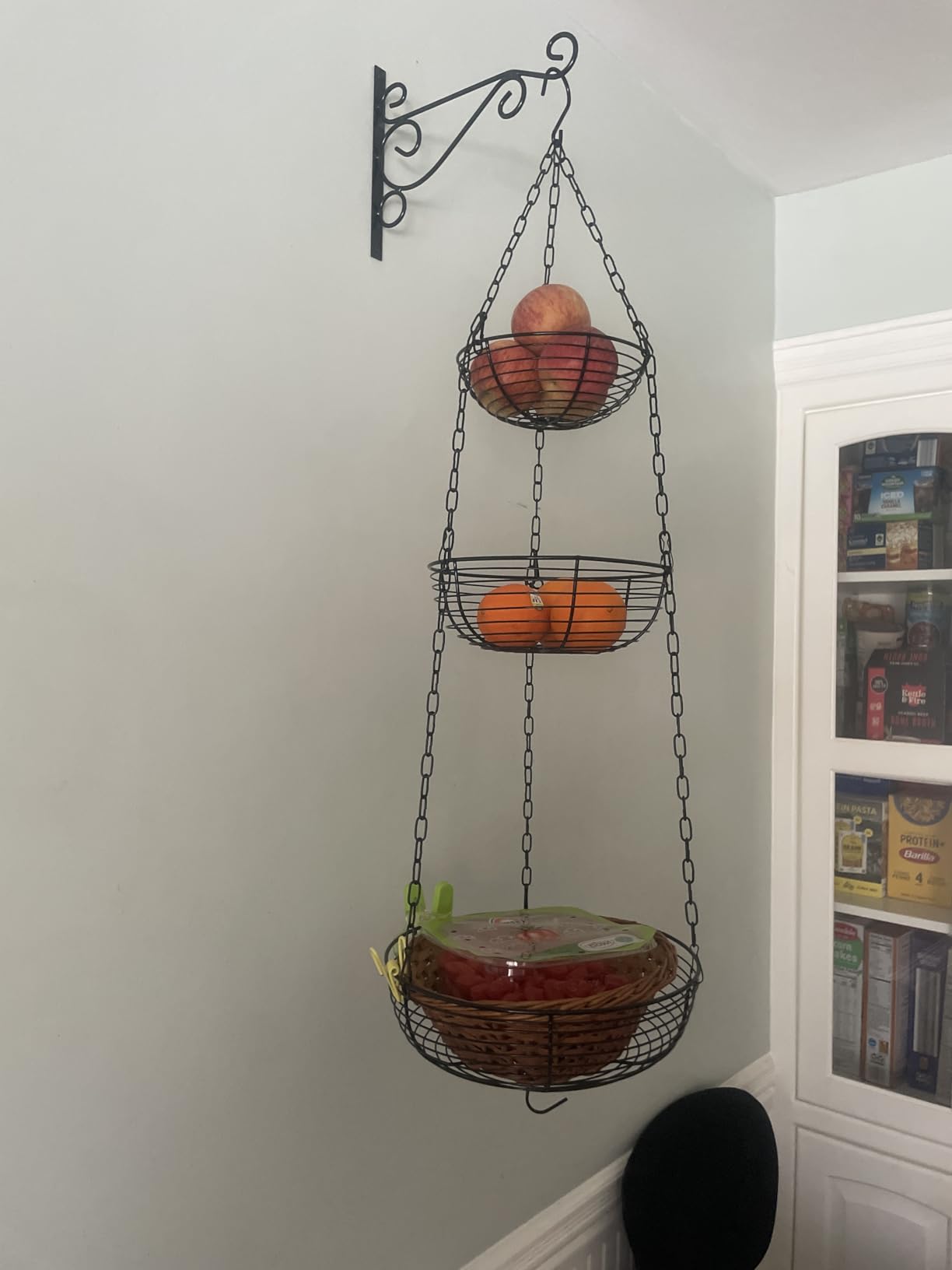 HULISEN 3 Tier Hanging Fruit Basket with Banana Hook, 36-Inch Heavy-Duty Wire Hanging Baskets for Kitchen Storage, Vegetable Produce Organizer Customer Review HULISEN 3 Tier Hanging Fruit Basket with Banana Hook, 36-Inch Heavy-Duty Wire Hanging Baskets for Kitchen Storage, Vegetable Produce Organizer - Customer Photo 1