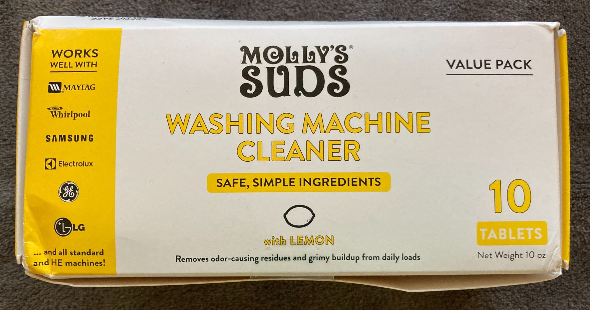 Molly's Suds Washing Machine Cleaner | Removes Odors & Grime from Front & Top Loader Machines, Including HE (Citrus - 6 Tablets) Customer Review Molly's Suds Washing Machine Cleaner | Removes Odors & Grime from Front & Top Loader Machines, Including HE (Citrus - 6 Tablets) - Customer Photo 2