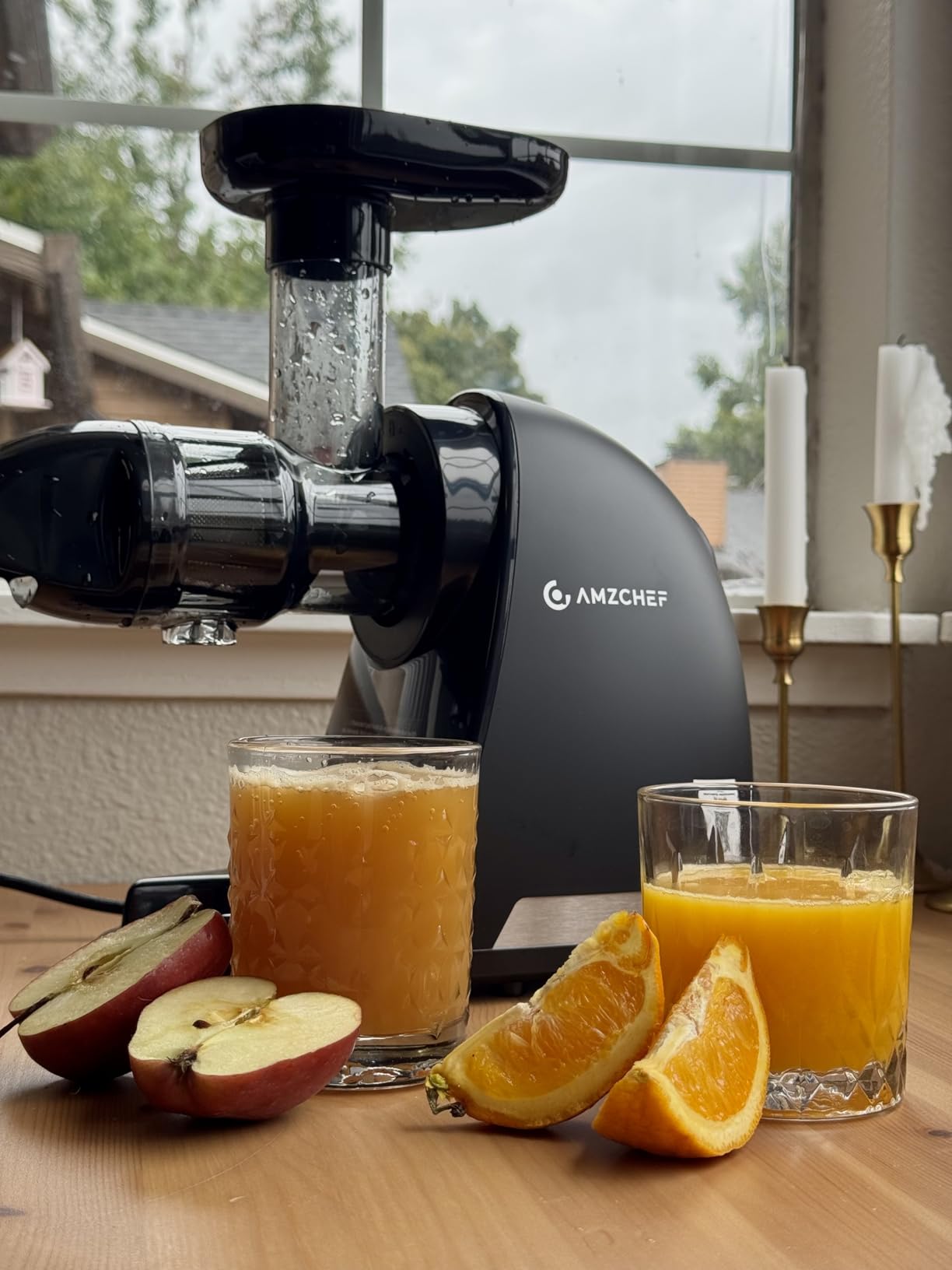 Cold Press Juicer Machines, AMZCHEF Slow Masticating Juicer with Reverse Function, High Juice Yield, Easy Clean with Brush, Recipes for High Nutrient Fruits and Vegetables, Black(Updated) Customer Review Cold Press Juicer Machines, AMZCHEF Slow Masticating Juicer with Reverse Function, High Juice Yield, Easy Clean with Brush, Recipes for High Nutrient Fruits and Vegetables, Black(Updated) - Customer Photo 1