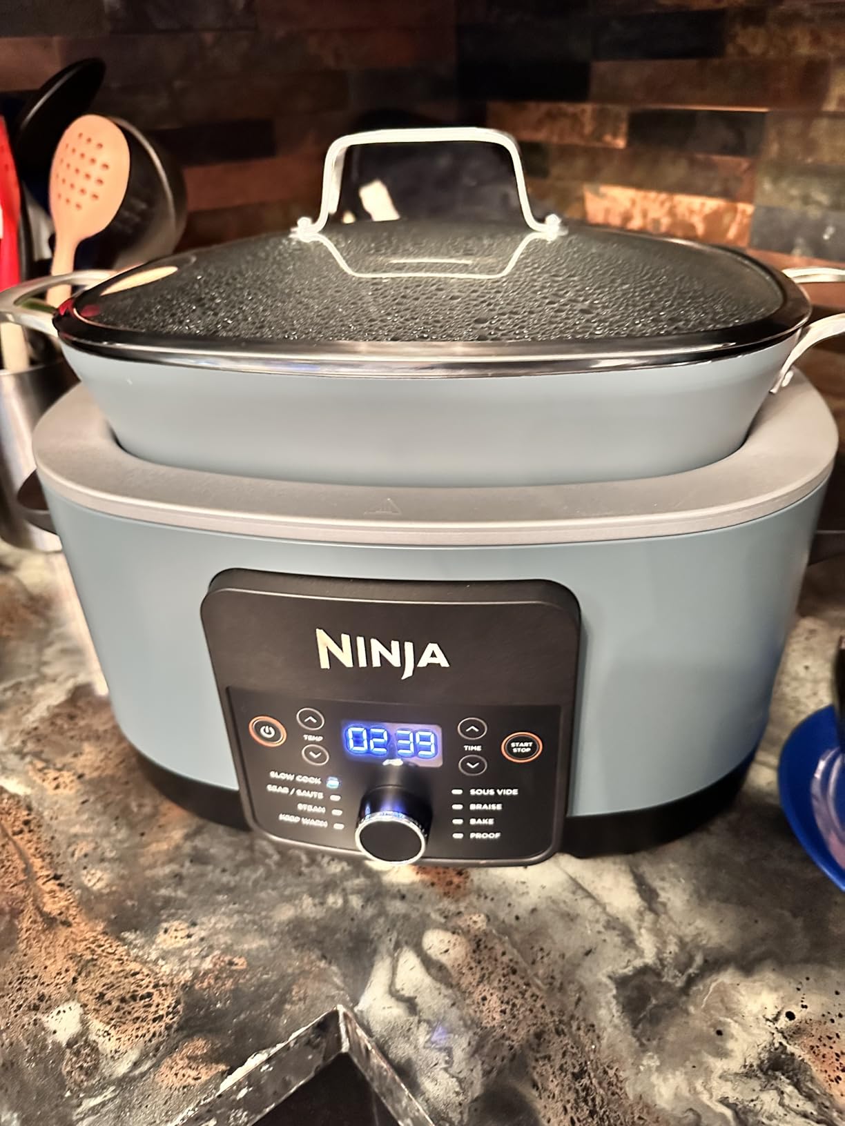Ninja MC1001 Foodi PossibleCooker PRO 8.5 Quart Multi-Cooker, with 8-in-1 Slow Cooker, Dutch Oven, Steamer, Glass Lid Integrated Spoon, Nonstick, Oven Safe Pot to 500°F, Sea Salt Gray - Customer Photo 3