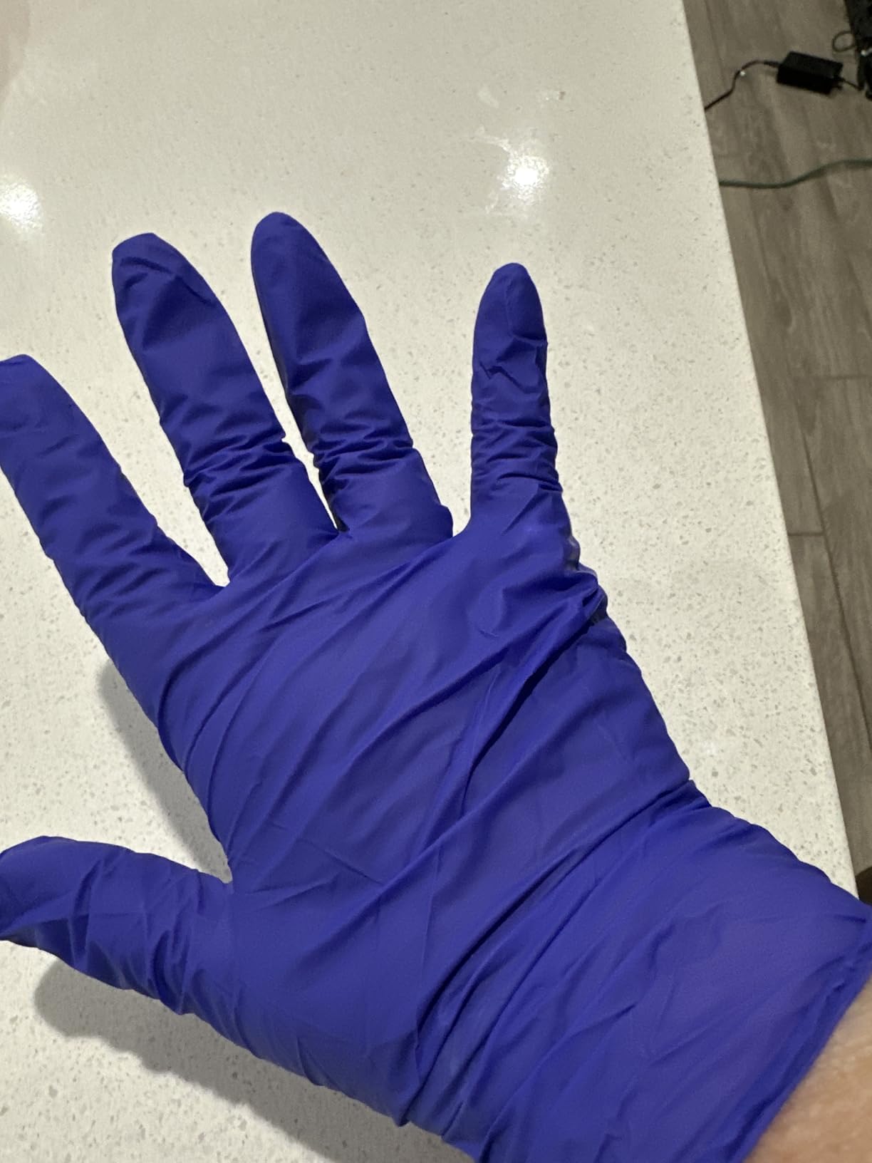 Inspire Cobalt Blue Nitrile Disposable Gloves | 4.5 Nitrile Safety Medical Exam Cooking Cleaning Disposable Chemo Gloves Customer Review Inspire Cobalt Blue Nitrile Disposable Gloves | 4.5 Nitrile Safety Medical Exam Cooking Cleaning Disposable Chemo Gloves - Customer Photo 1