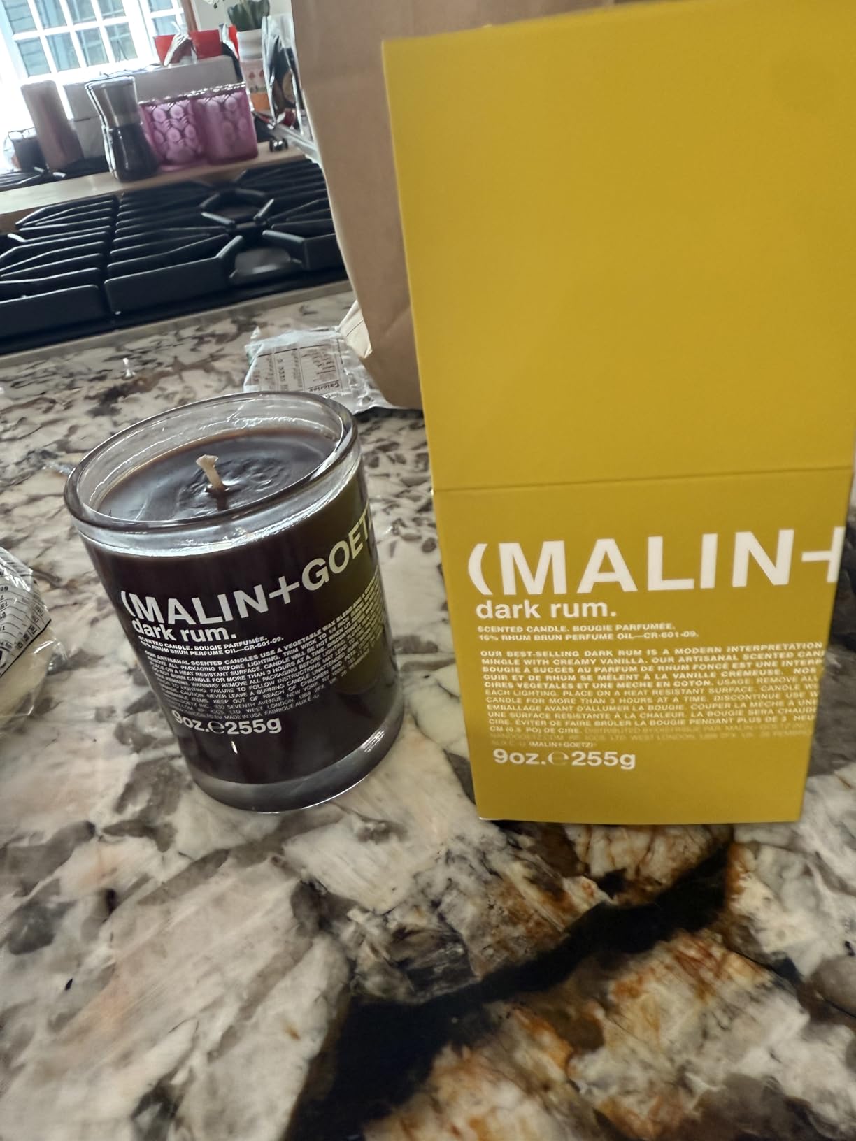 MALIN+GOETZ 9oz Scented Candle | Hand-Poured Soy Wax with Unique Fragrance Blends | Clean-Burning, Vegan & Cruelty-Free | Bergamot, Sage, Otto, Tomato, Strawberry, Cannabis, Dark Rum & Leather Customer Review MALIN+GOETZ 9oz Scented Candle | Hand-Poured Soy Wax with Unique Fragrance Blends | Clean-Burning, Vegan & Cruelty-Free | Bergamot, Sage, Otto, Tomato, Strawberry, Cannabis, Dark Rum & Leather - Customer Photo 1