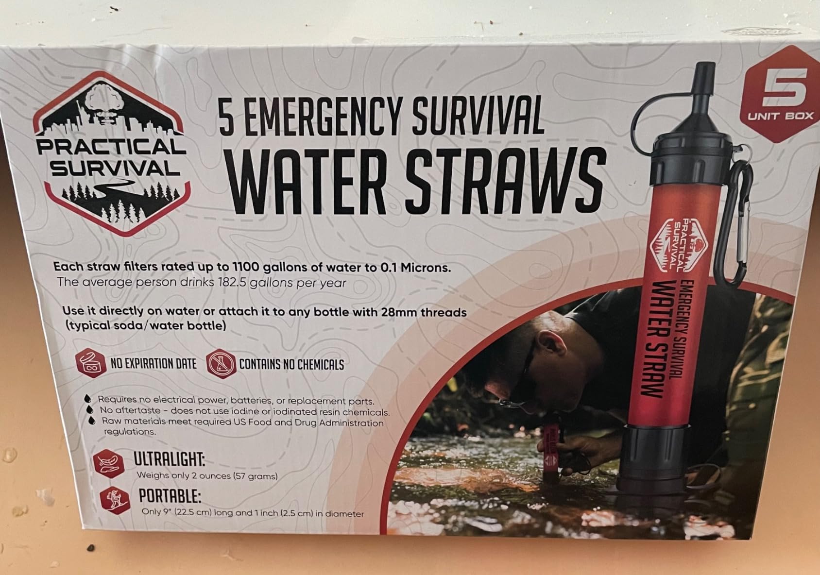 2 High-Capacity Emergency Water Straws – Lightweight, Reusable, 1800-Gallon Filters for Camping, Hiking, Travel, Biking, Survival, and Emergencies. No Expiration Date, Perfect for Preparedness - Customer Photo 1