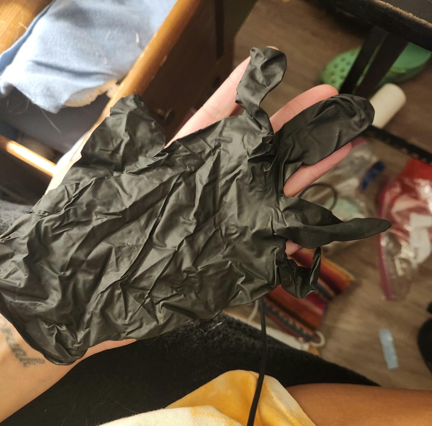 5 Mil Black Nitrile Gloves for Food Prep - Textured Food Prep Gloves - Food Handling Gloves Disposable Latex Free - Customer Photo 1