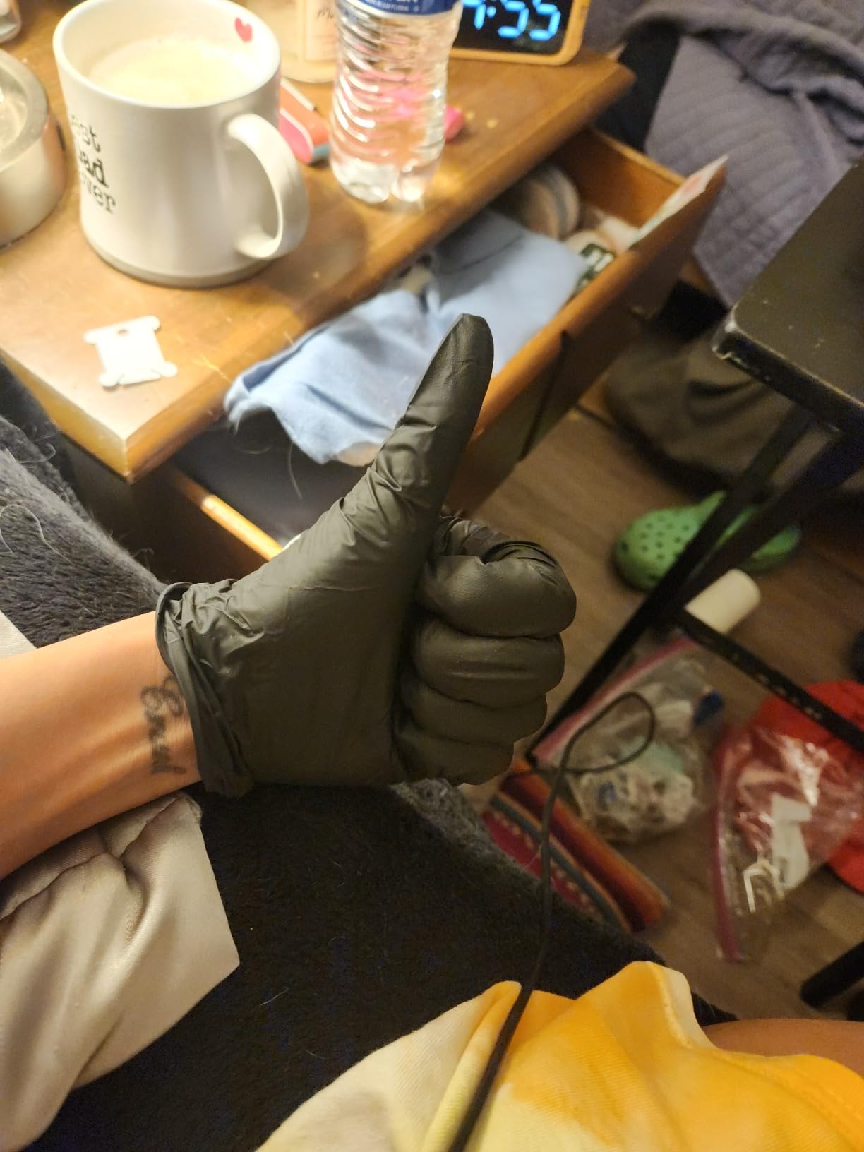 5 Mil Black Nitrile Gloves for Food Prep - Textured Food Prep Gloves - Food Handling Gloves Disposable Latex Free - Customer Photo 2