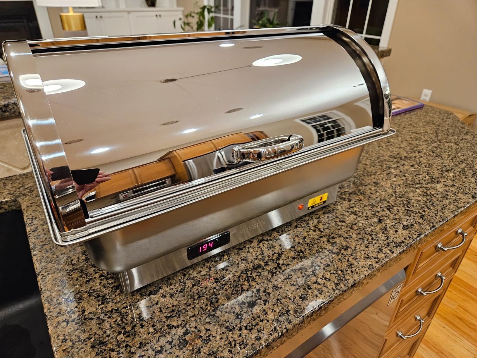 ROVSUN Electric 9 QT Chafing Dish Buffet Set, NSF Stainless Steel Roll Top Catering Chafer Server Food Warmer with Cover, Full Size & 2 Detachable Food Pans for Party Wedding Banquet Graduation Customer Review ROVSUN Electric 9 QT Chafing Dish Buffet Set, NSF Stainless Steel Roll Top Catering Chafer Server Food Warmer with Cover, Full Size & 2 Detachable Food Pans for Party Wedding Banquet Graduation - Customer Photo 2