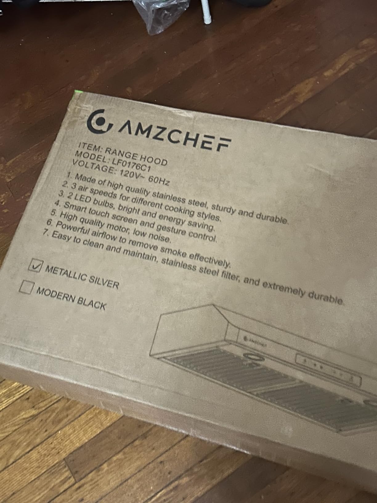 AMZCHEF Under Cabinet Range Hood 30 Inch, 750CFM Stainless Steel Kitchen Stove Vent Hood 3 Speed Exhaust Fan Touch/Remote/Gesture Control LED lights Time Setting Dishwasher-Safe Baffle Filters - Customer Photo 2