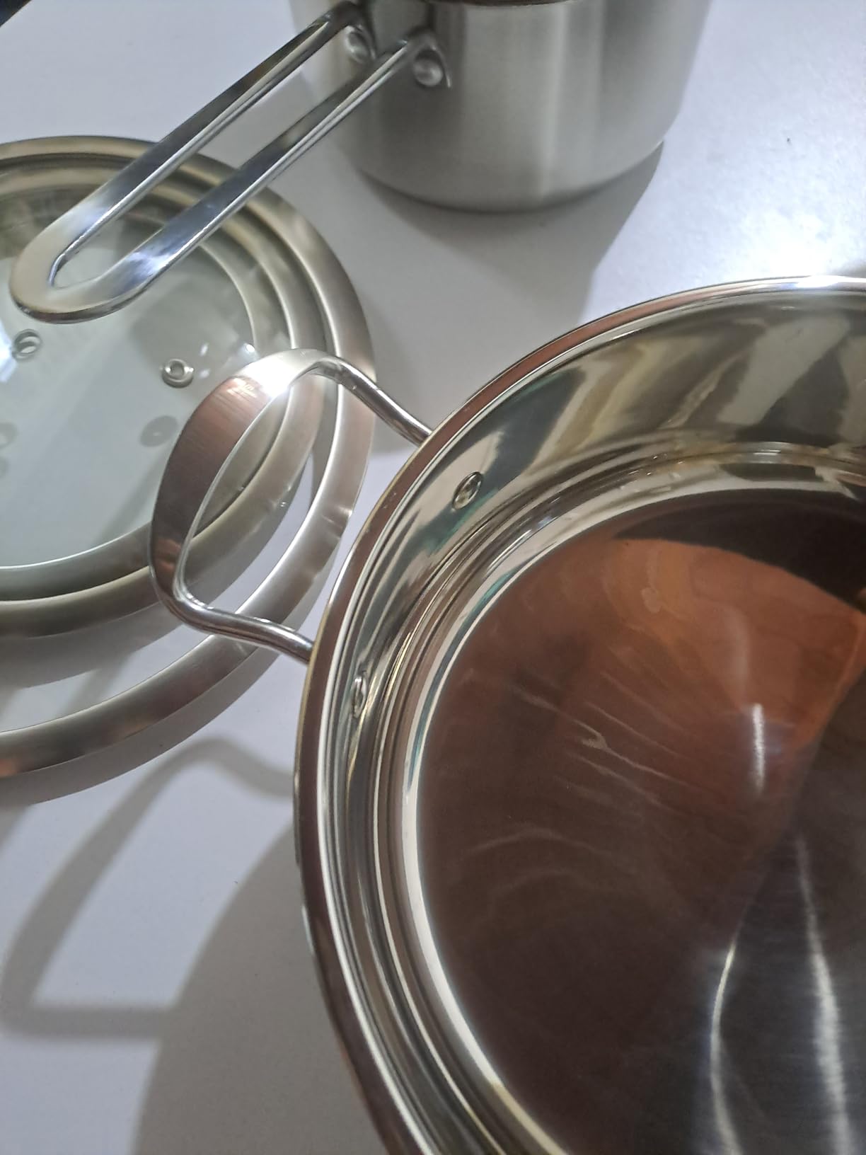 Aufranc Stainless Steel pots and pans set, 6 Piece Nonstick Kitchen Induction Cookware Set,Works with Induction/Electric and Gas Cooktops, Nonstick, Dishwasher - Customer Photo 2