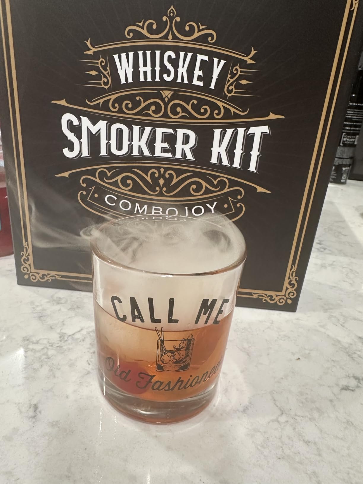 Whiskey Smoker Kit with Torch - 6 Flavors Wood Chips, 2 Glasses, 2 Ice Ball Molds - Cocktail Smoker Infuser Kit, Old Fashioned Drink Smoker Kit, Birthday Bourbon Whiskey Gifts for Men,Dad(NO Butane) Customer Review Whiskey Smoker Kit with Torch - 6 Flavors Wood Chips, 2 Glasses, 2 Ice Ball Molds - Cocktail Smoker Infuser Kit, Old Fashioned Drink Smoker Kit, Birthday Bourbon Whiskey Gifts for Men,Dad(NO Butane) - Customer Photo 2