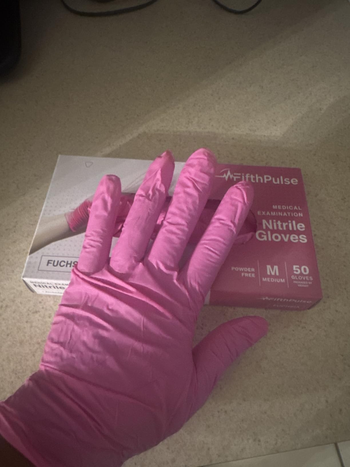 FifthPulse Fuchsia Hot Pink Nitrile Disposable Gloves - 3 Mil Nitrile - Powder and Latex Free - Surgical Medical Exam Gloves Customer Review FifthPulse Fuchsia Hot Pink Nitrile Disposable Gloves - 3 Mil Nitrile - Powder and Latex Free - Surgical Medical Exam Gloves - Customer Photo 2