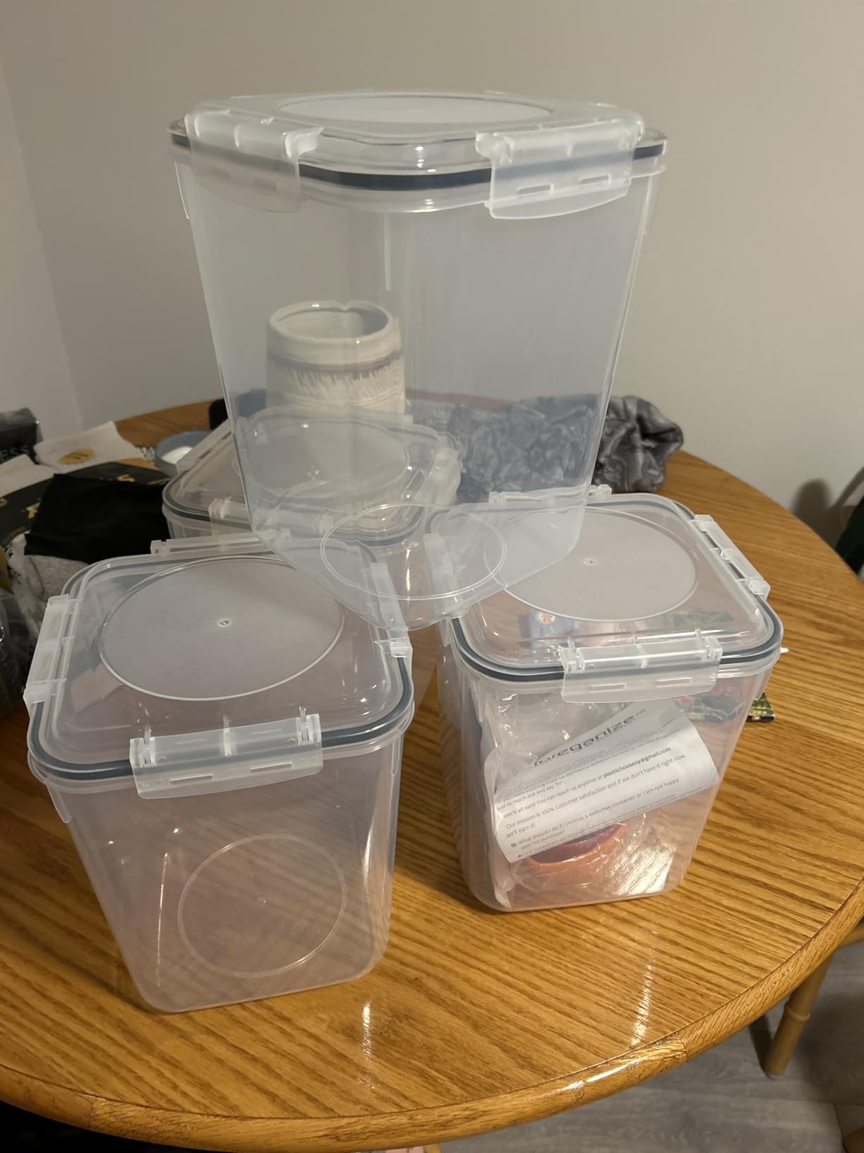 Flour Sugar Storage Containers (5.3L/4pk) Great Rice Canisters Sets For The Kitchen pantry, Large Food Storage Containers With Lids Airtight customer photo 1