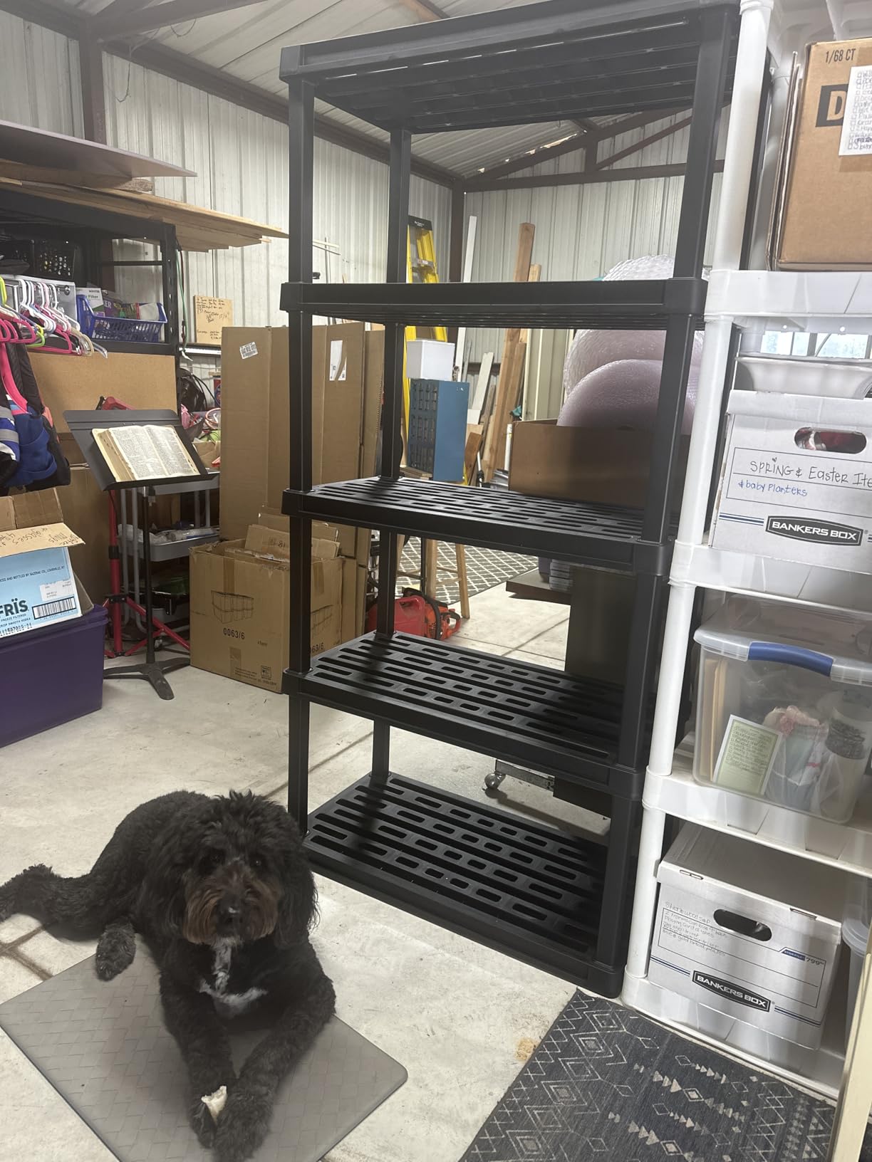 IRIS USA 5-Shelf Heavy Duty Plastic Storage Shelves, 750lb Capacity, 73 IRIS USA 5-Shelf Heavy Duty Plastic Storage Shelves, 750lb Capacity, 73