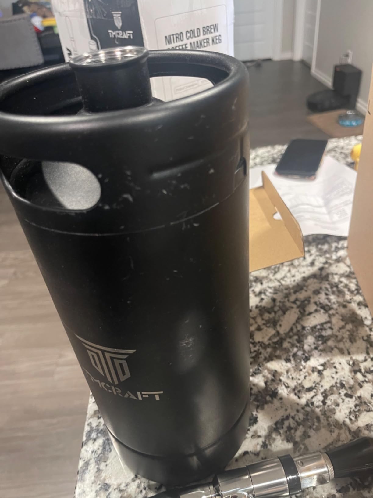 TMCRAFT 128oz Nitro Cold Brew Coffee Maker, Home Brew Coffee Keg with Stainless Steel Stout Creamer Faucet & Pressure Relieving Valve - Customer Photo 1