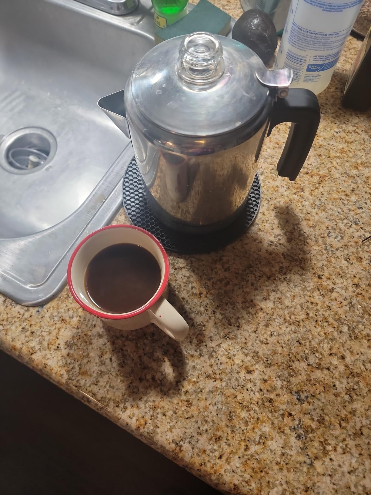 Elite Gourmet EC008 Classic Stovetop Coffee Percolator, Glass Clear Brew Progress Knob, Cool-Touch Handle, Cordless Serve, 8-Cup, Stainless Steel Customer Review Elite Gourmet EC008 Classic Stovetop Coffee Percolator, Glass Clear Brew Progress Knob, Cool-Touch Handle, Cordless Serve, 8-Cup, Stainless Steel - Customer Photo 1