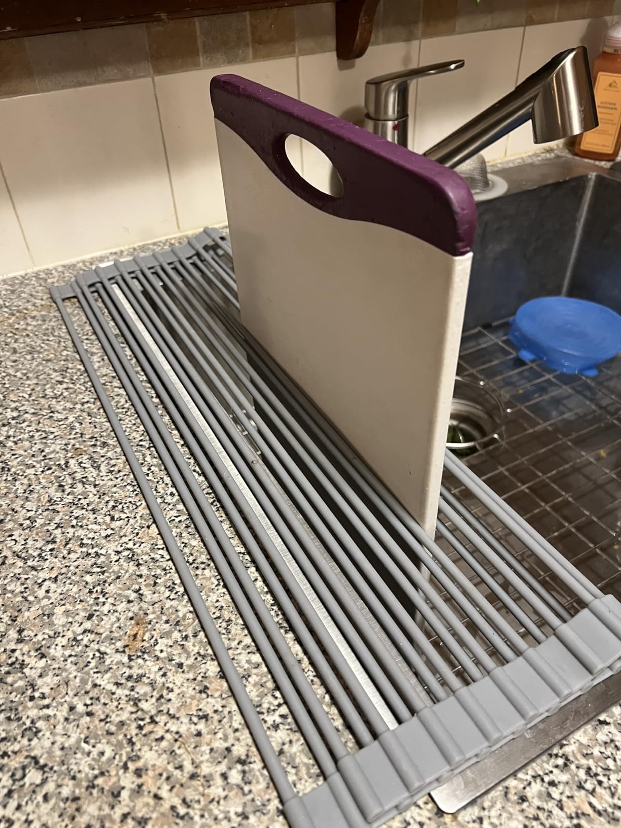 MERRYBOX Roll Up Dish Drying Rack Silicone Wrapped Over The Sink Dish Drying Rack Multipurpose Foldable Sink Drying Mat Anti-Slip & Anti-Rust Dish Rack for Kitchen, 17.5 MERRYBOX Roll Up Dish Drying Rack Silicone Wrapped Over The Sink Dish Drying Rack Multipurpose Foldable Sink Drying Mat Anti-Slip & Anti-Rust Dish Rack for Kitchen, 17.5